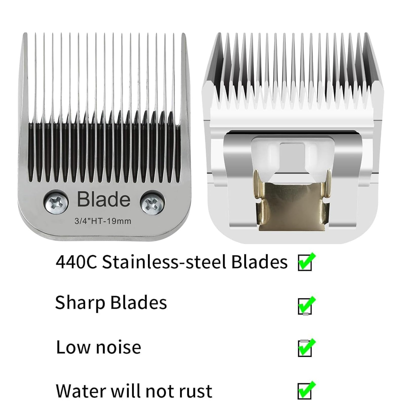 2Pcs 3/4'' Ht Dog Grooming Replacement Blades Compatible With Andis Dog Clippers,Dog Clipper Blades Compatible With Wahl Km-10 S