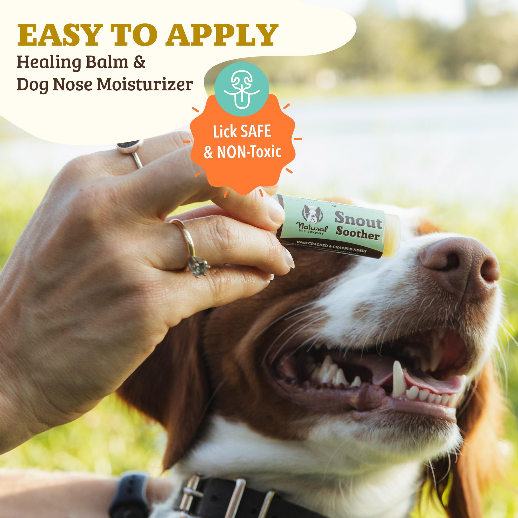 Natural Dog Company Snout Soother Balm Stick 2 oz - All Natural Dog Nose Balm for Dry Cracked Snouts - Organic Moisturizing & So