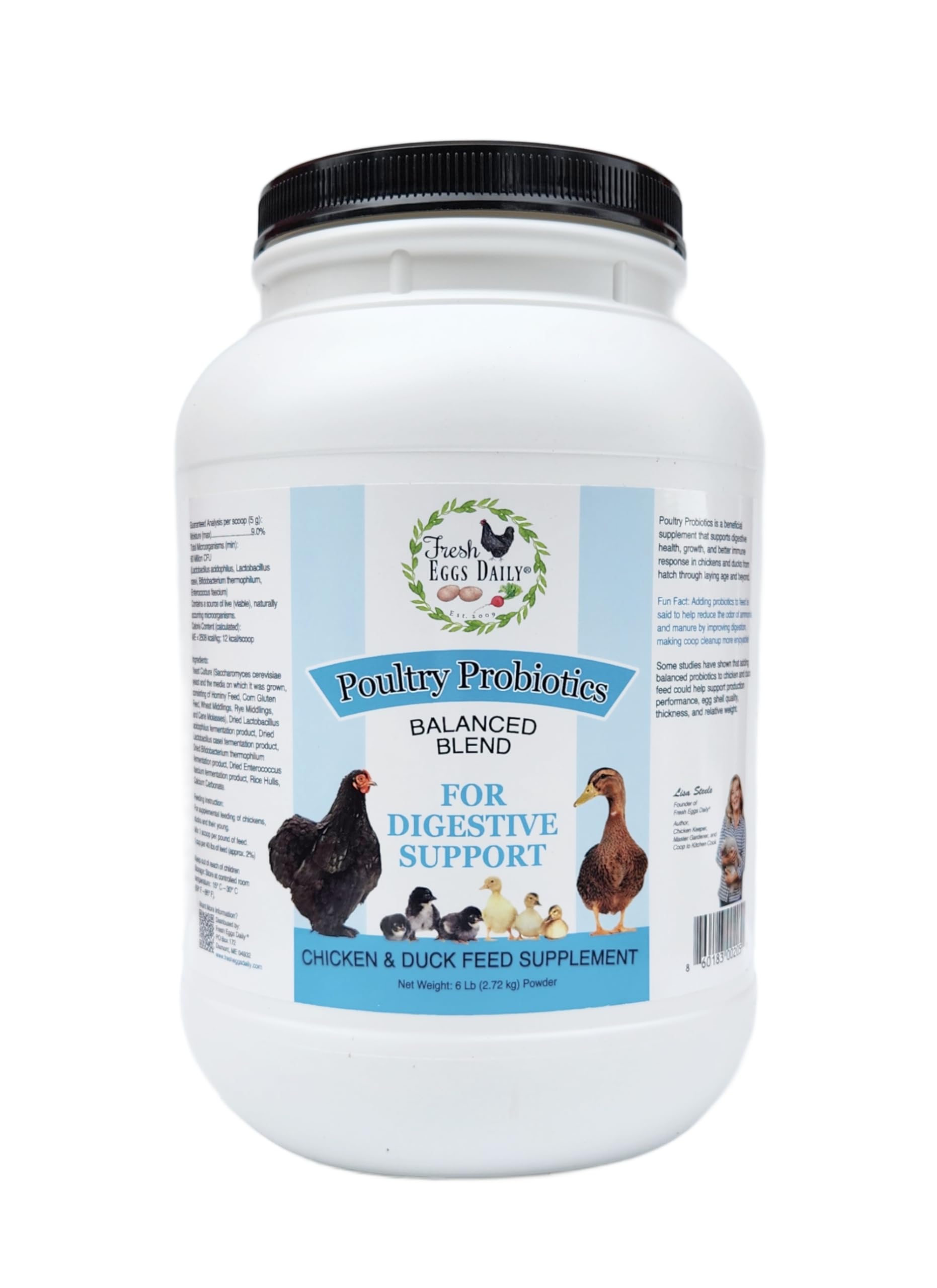 Fresh Eggs Daily Poultry Probiotics Feed Supplement - Natural Digestive & Immune Support for Chickens & Ducks - Enhances Egg Qua