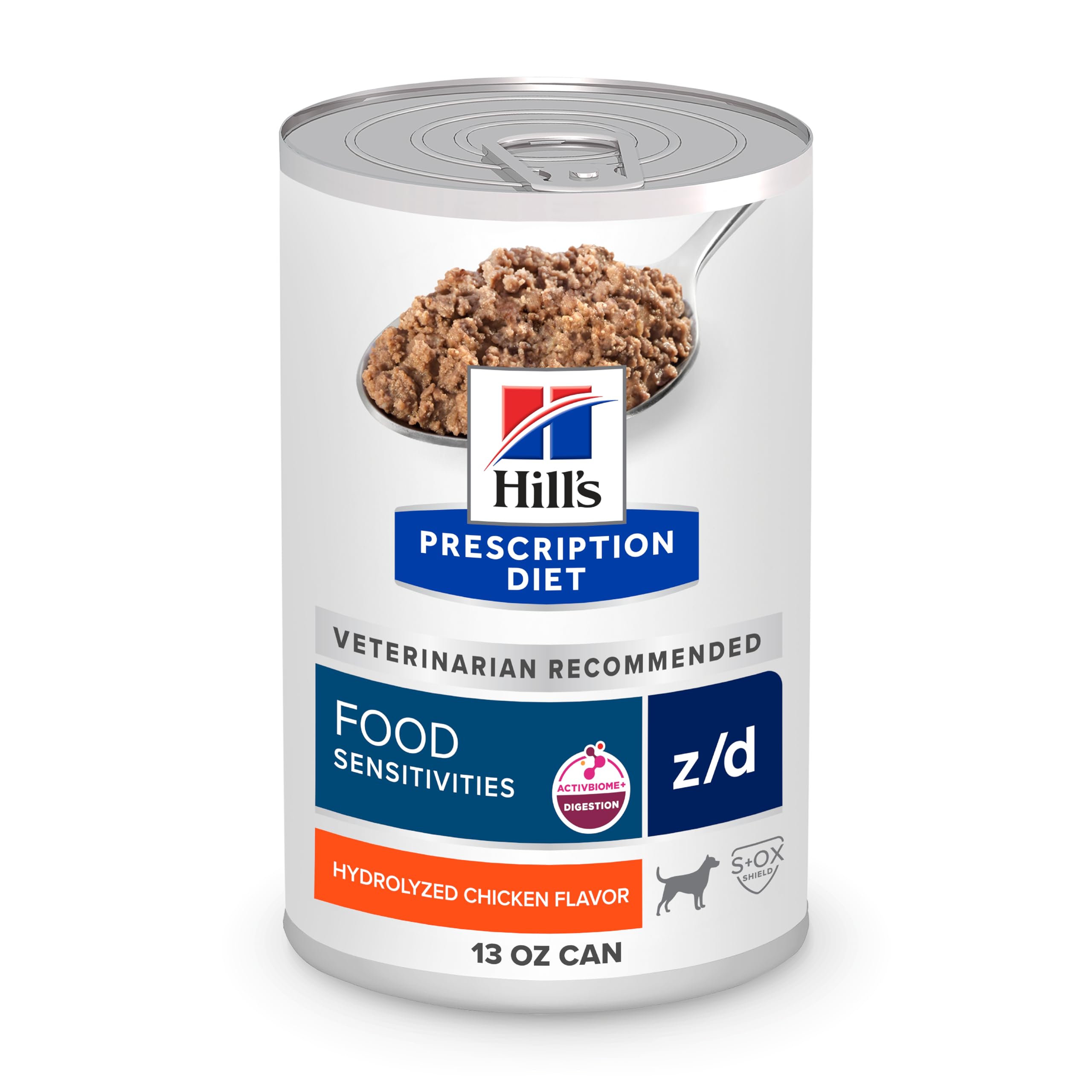 Hills Prescription Diet z/d Skin/Food Sensitivities Hydrolyzed Wet Dog Food, Veterinary Diet, 13 oz. Cans, 12-Pack