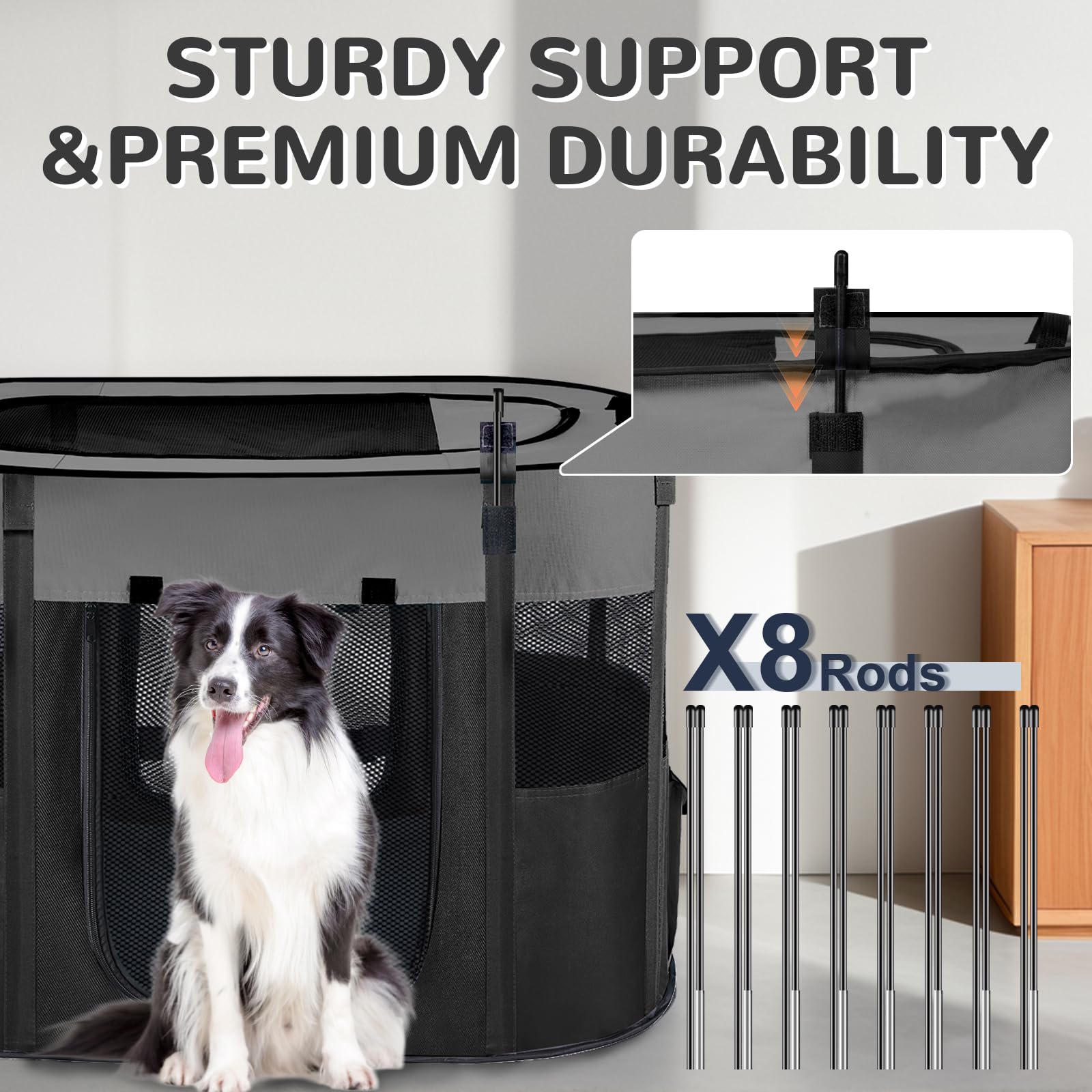 Portable Dog Playpen,Foldable Dog Cat Kennel Tent Cage,Dog Cat Rabbit Crates for Travel Water-Resistant Breathable Shade Cover,I