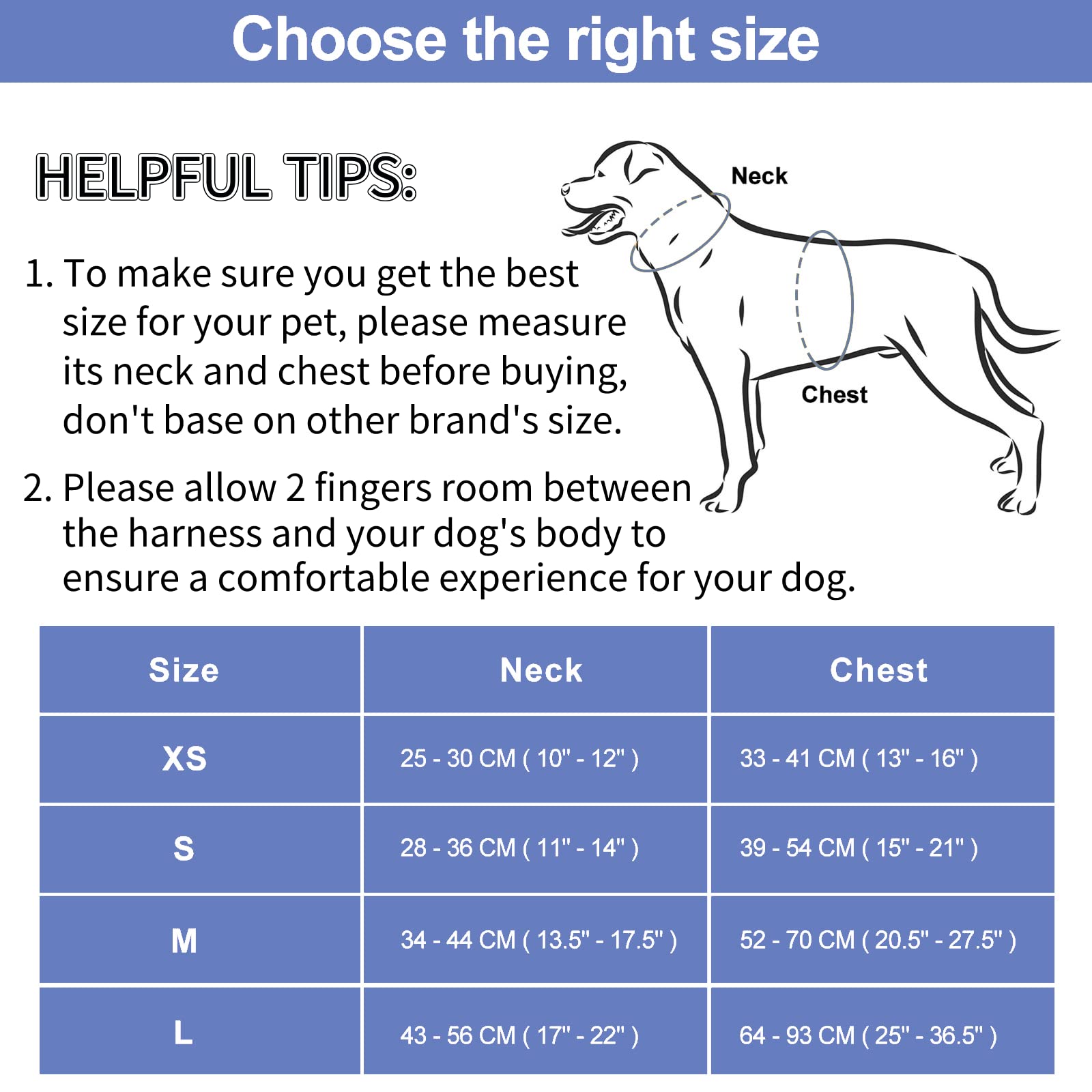 Wisedog No Pull Lightweight Dog Vest Harness With Soft And Comfortable Cushion, Breathable Mesh, For Small Medium Large Dogs Walking (L(Neck: 16.15'-20.86';Chest: 24.02'-38.19'), Blue)