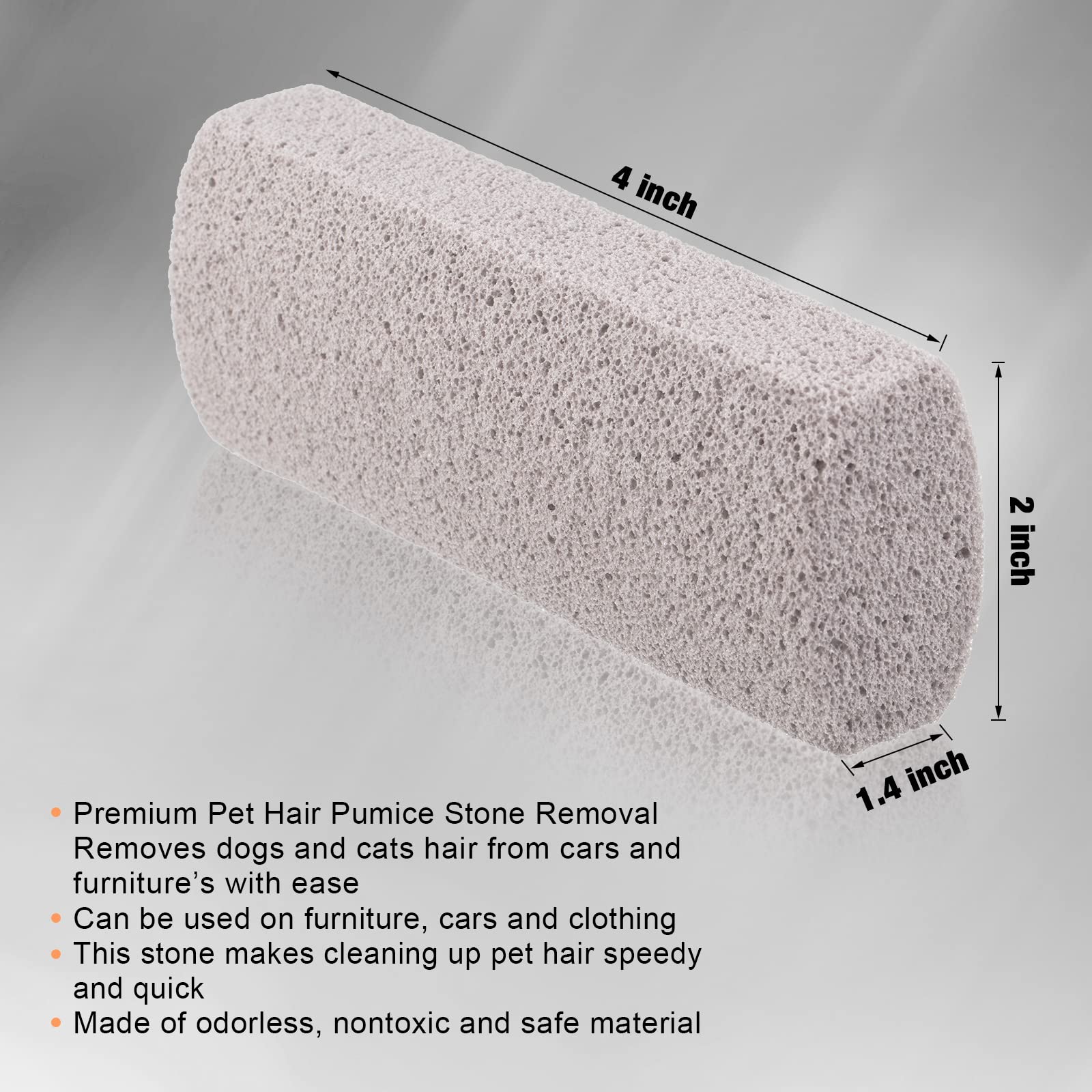 2 Pieces Pet Hair Remover For Cat Hair Removal Pumice Stone Tool Carpet Dog Fur Removal Tool For Car Couch Furniture Bedding Easy To Clean (4 Inches)
