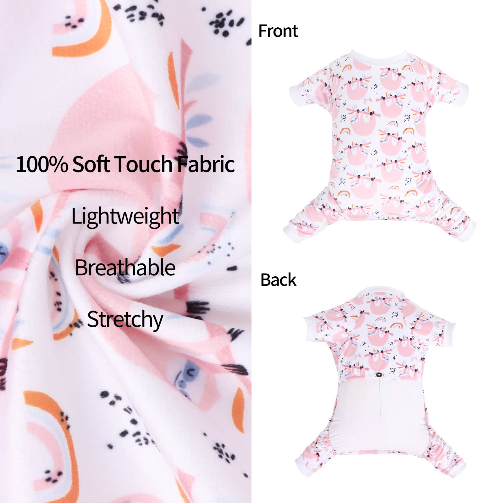 Cutebone Sloth Soft Puppy Pajamas Cute Dog Pjs Fall Jumpsuit Pet Clothes Apparel P263M Medium