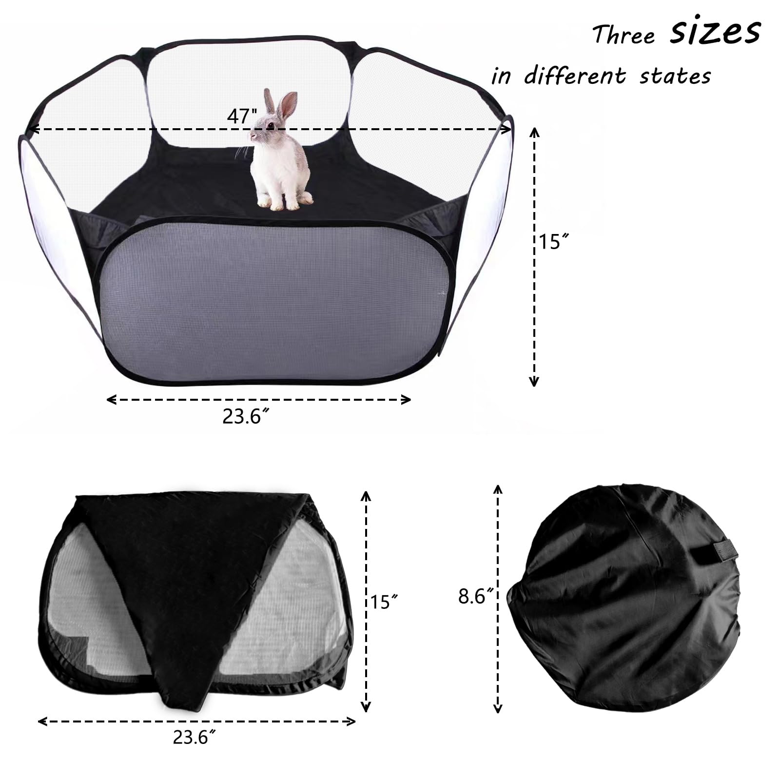 Small Animals Playpen, Portable Pop-Up Open Interactive Pet Tent, Indoor Outdoor Fence For Rabbits, Guinea Pig, Hamster, Chinchi