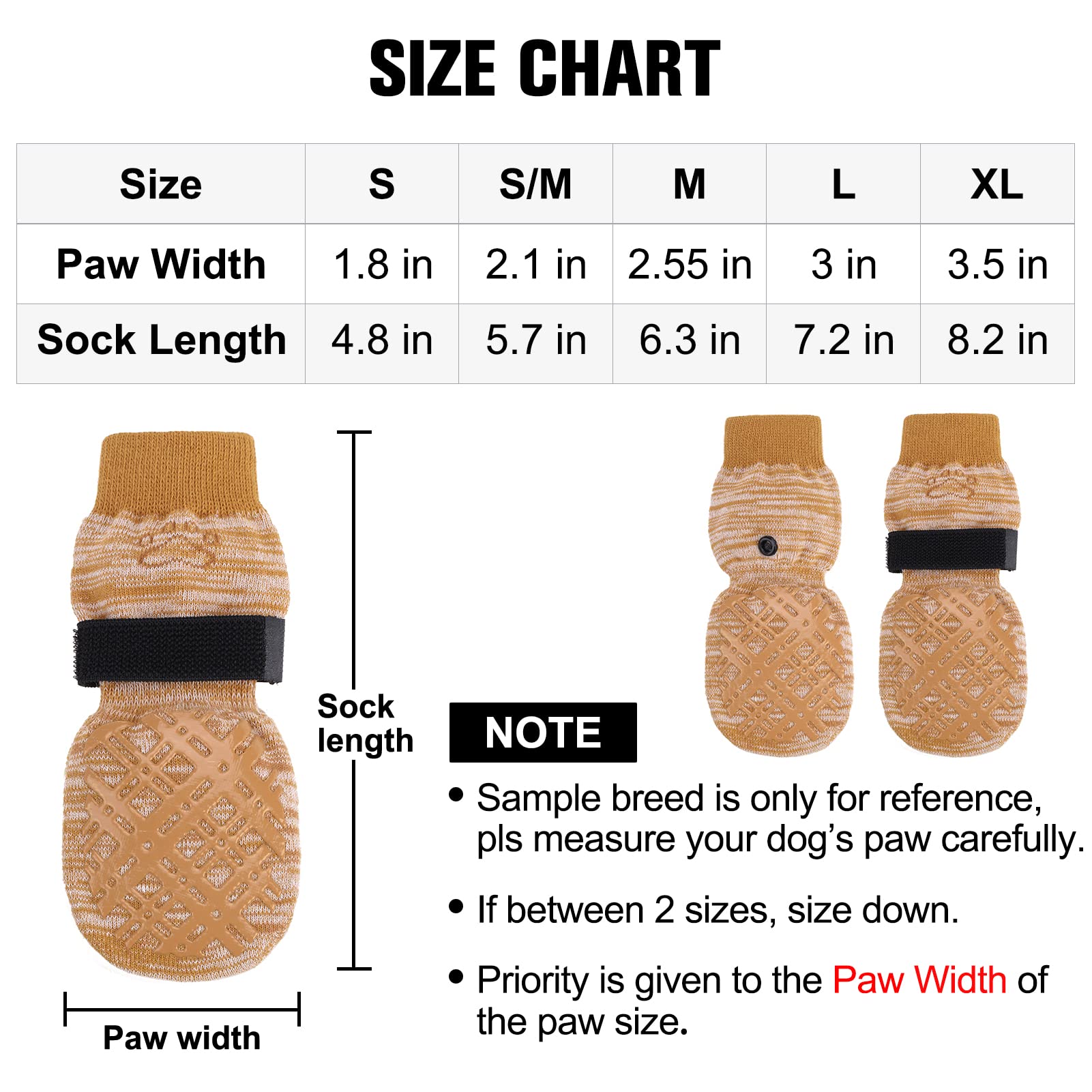 Beautyzoo Dog Socks To Prevent Licking For Hardwood Floors -Dog Boots Shoes For Small Medium Large Dogs -Double Side Grips Tract