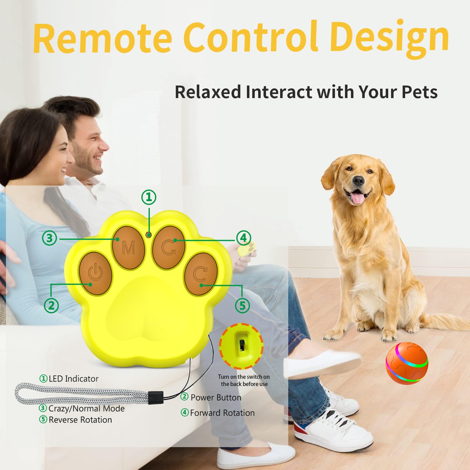 Morhandisn Interactive Dog Toys Dog Ball - 2025 Newly Upgraded Durable Motion Activated Automatic Moving, Bouncing, And Rotating