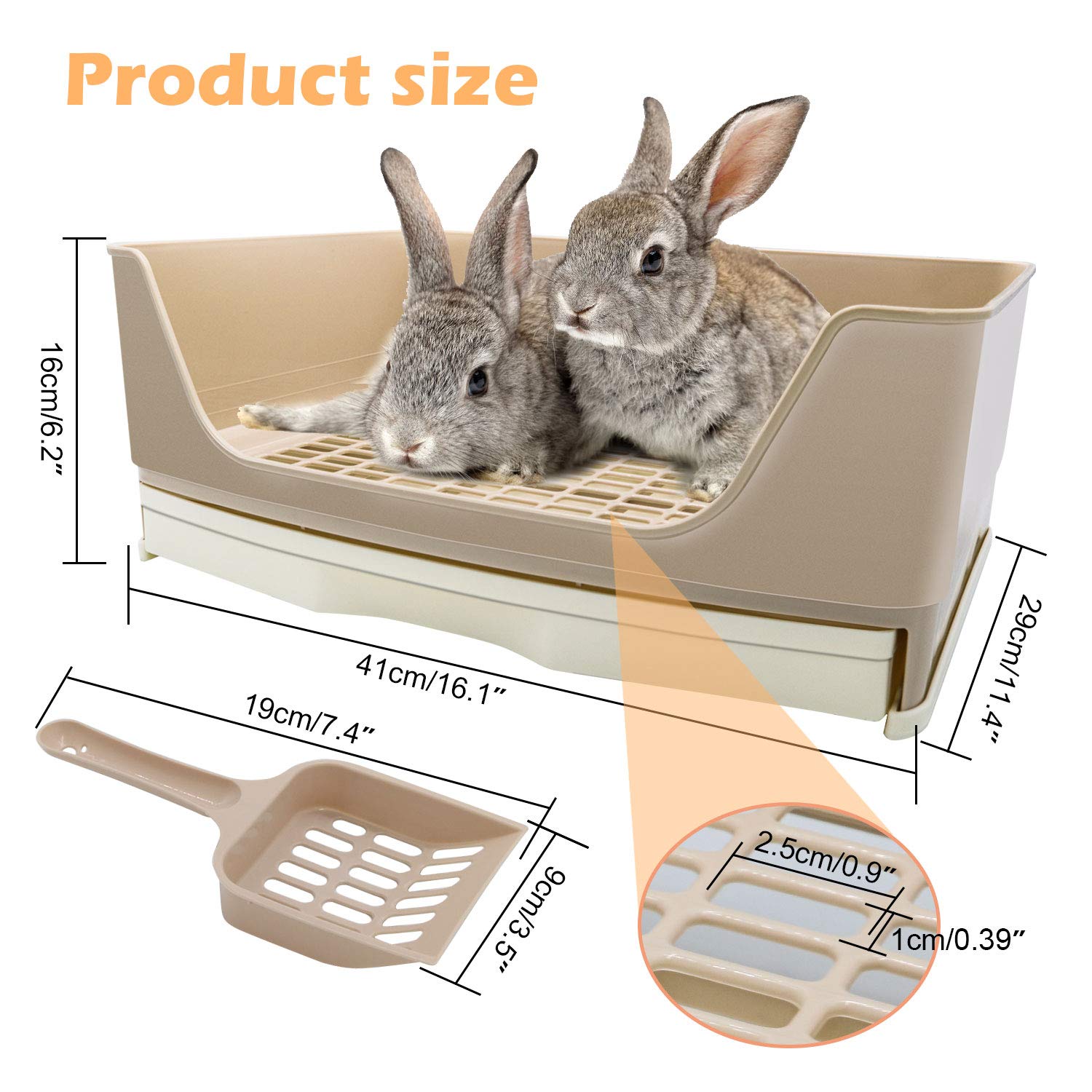 Bwogue Large Rabbit Litter Box Toilet,Potty Trainer Corner Bedding With Drawer Larger Pet Pan For Adult Guinea Pigs, Rabbits, Ha