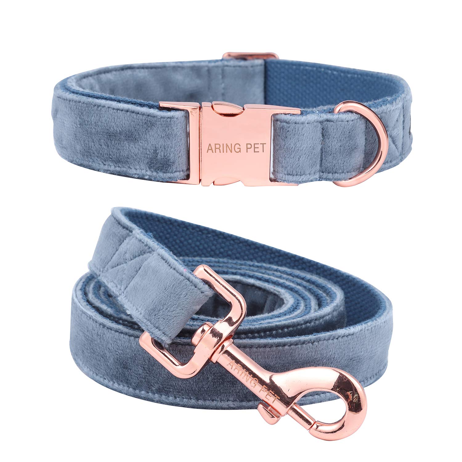 Aring Pet Dog Collar And Leash, Velvet Dog Collar And Leash Set, Soft & Comfy, Adjustable Collars For Dogs Xs