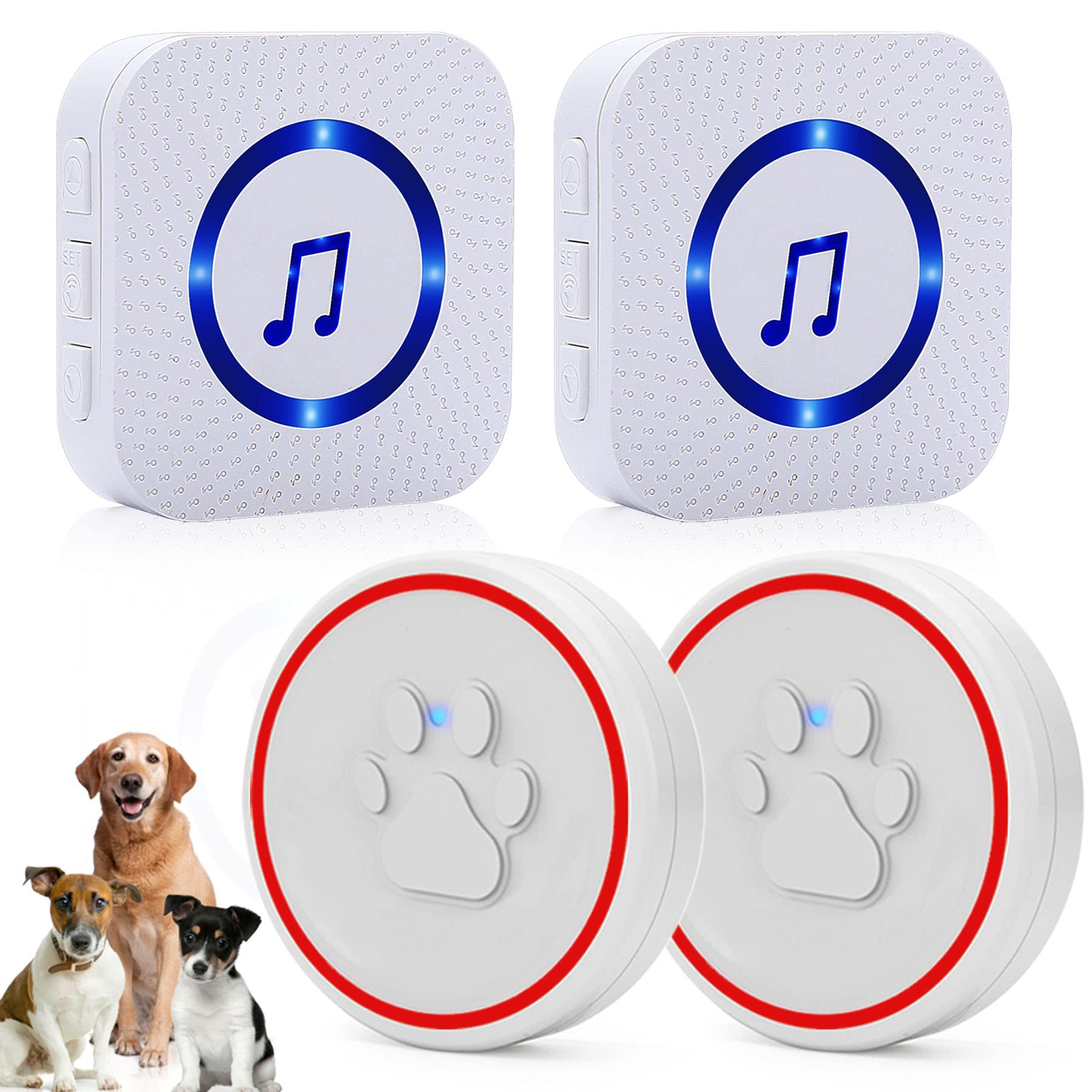Chunhee Dog Doorbells For Communication-Dog Door Bell Potty Training Wireless Dog Door Bell-Ip55 Waterproof Dog Potty Button