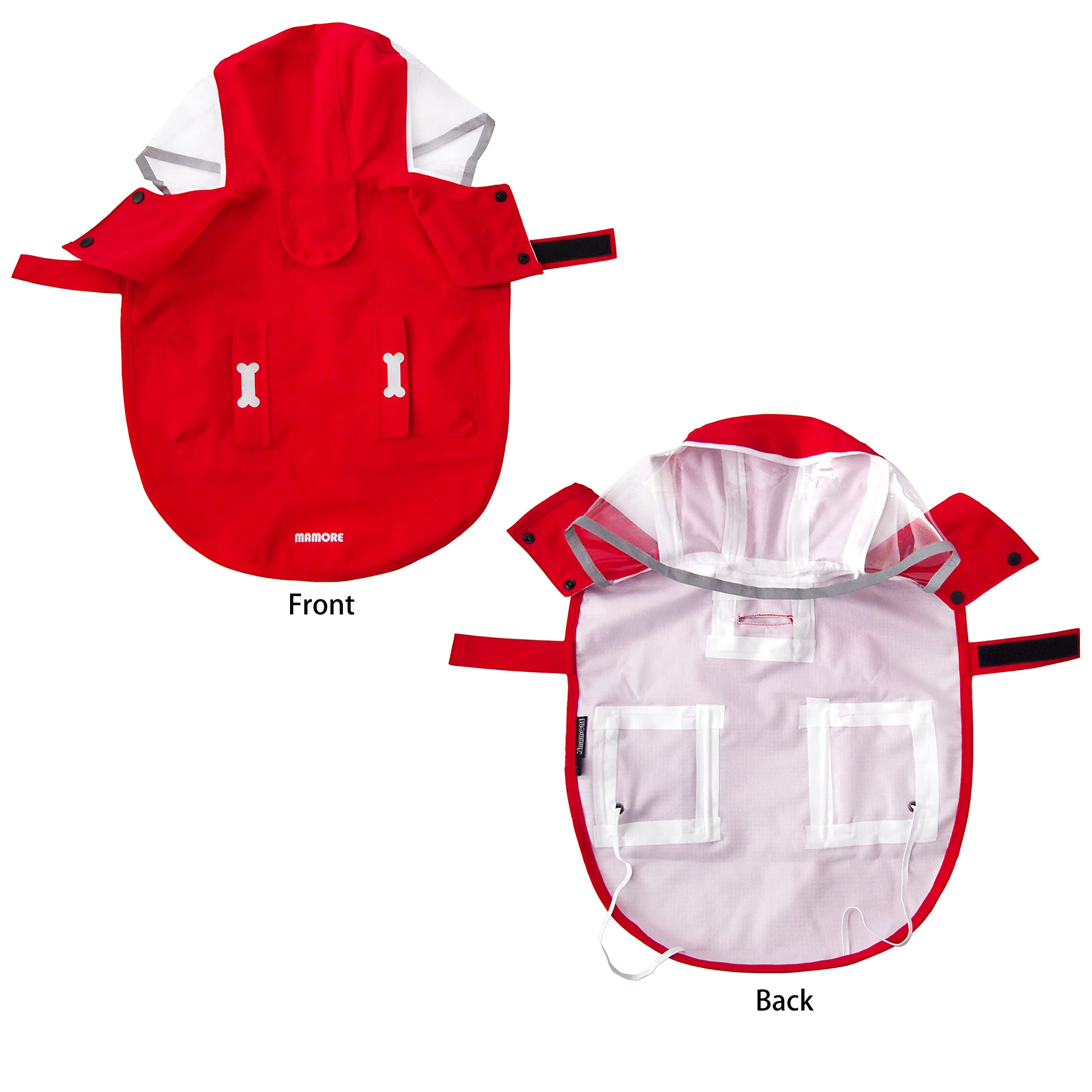 Dog Raincoat,Waterproof Rain Poncho With Hoodie, High Reflective Adjustable Pet Rain Jacket With Leash Hole For Small Medium And Large Dogs (Red, Xx-Large)