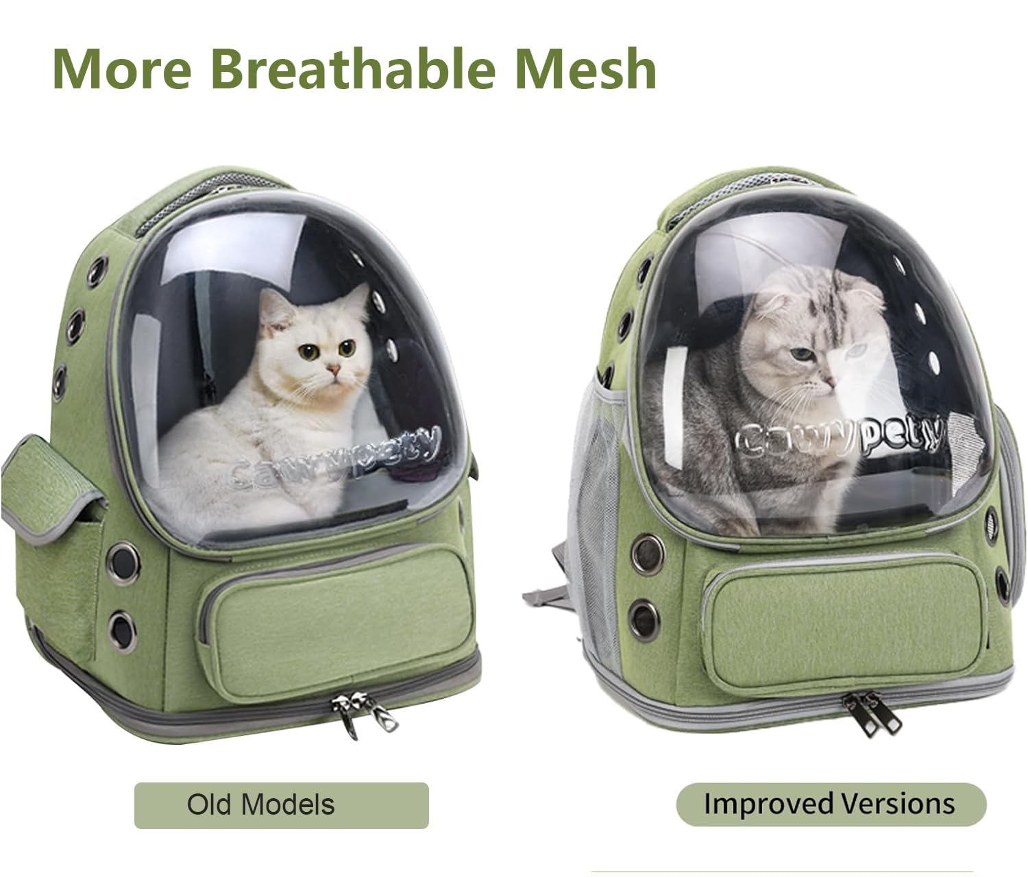 Cat Backpack Carrier, Breathable Cat Carrier Foldable Bubble Backpack For Kitty To Medium Cat Small Dog Up To 15Lbs Travel Hiking Transparent Pet Carrier