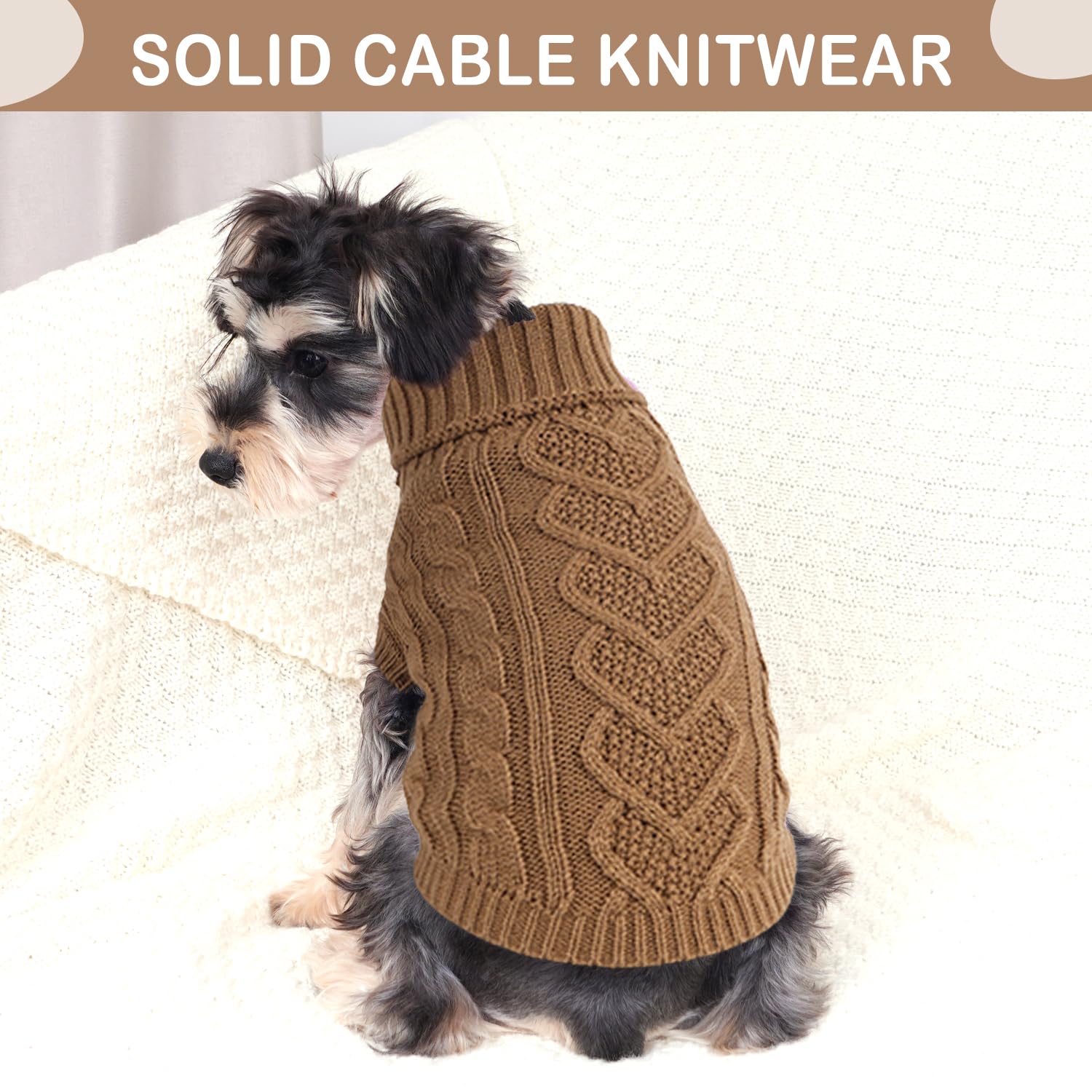 Dog Sweaters for Small Dogs Fall Dog Sweater Dog Winter Clothes Dachshund Clothes Knitted Turtleneck Pet Sweater Warm and Soft D