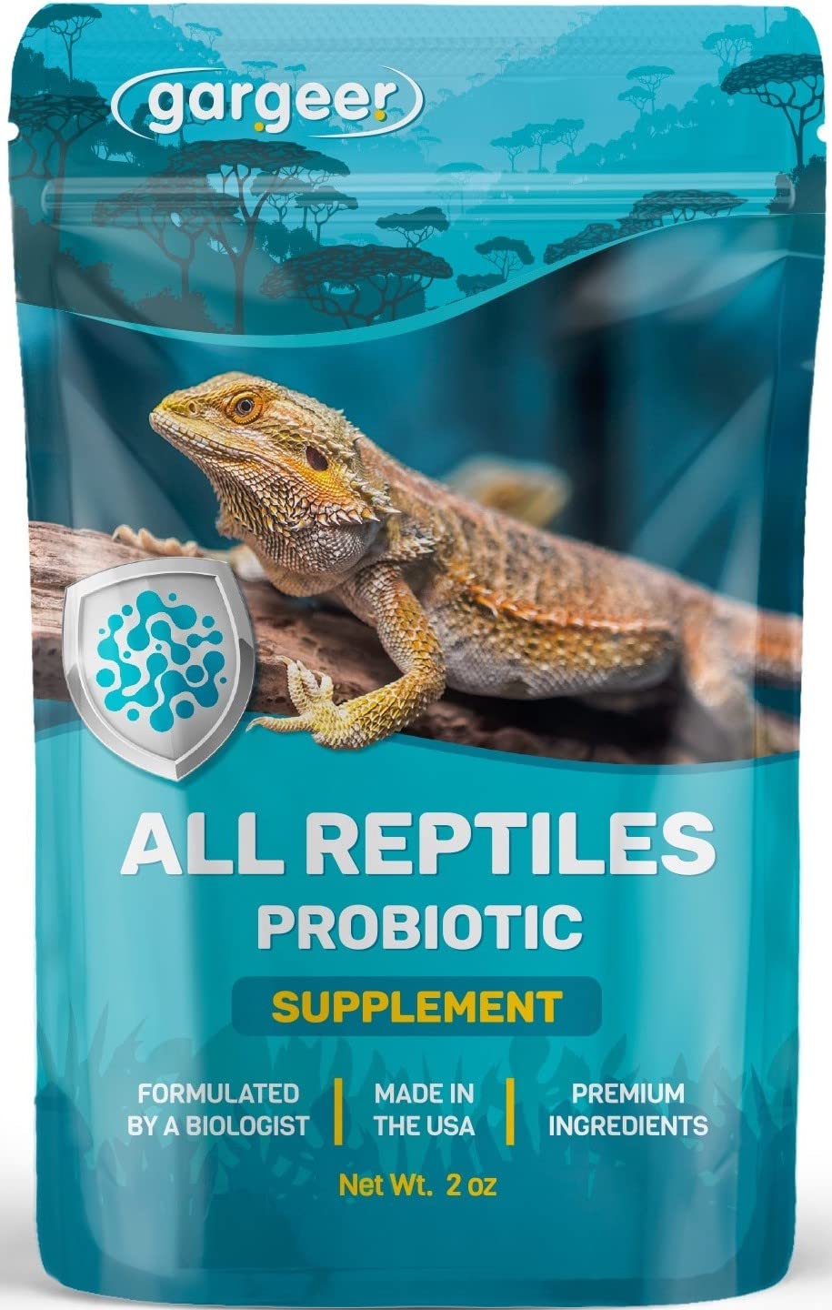 Gargeer Reptile Probiotics. Improve Appetite, Digestion and Boost Immune System. Supplement 10-12 Pounds of Food with Our 2 Oz B