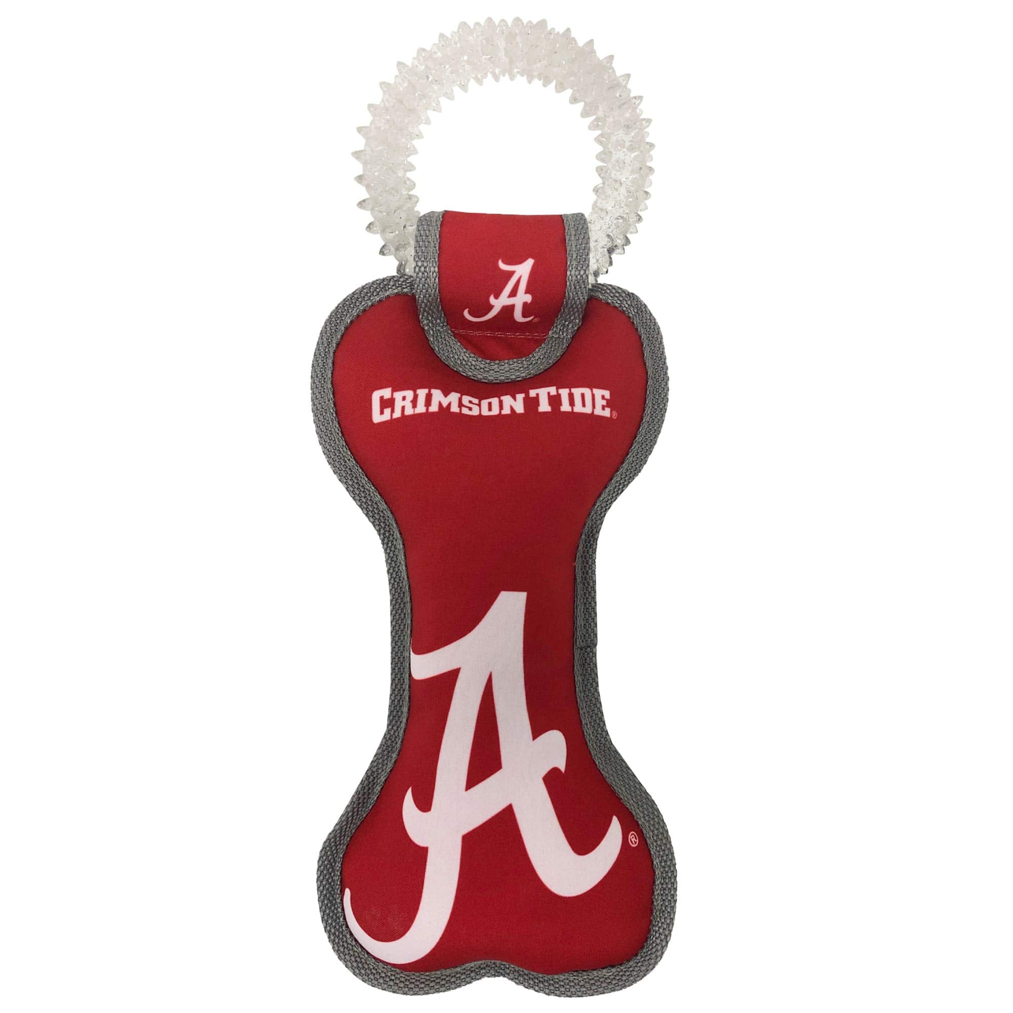 Pets First Ncaa Alabama Crimson Tide Dental Dog Tug Toy With Squeaker. Tough Pet Toy For Healthy Fun, Teething & Cleaning Pets T