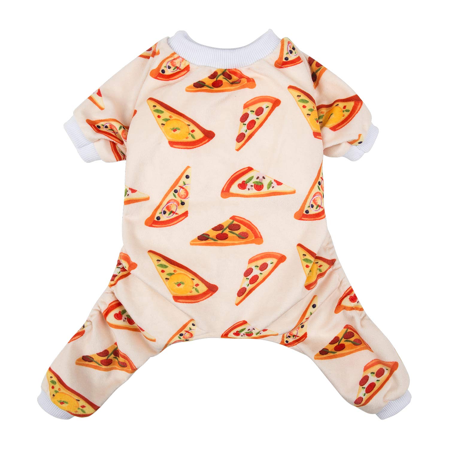 Cutebone Dog Pajamas Pizza Dog Apparel Dog Jumpsuit Pet Clothes Pajamas P55L