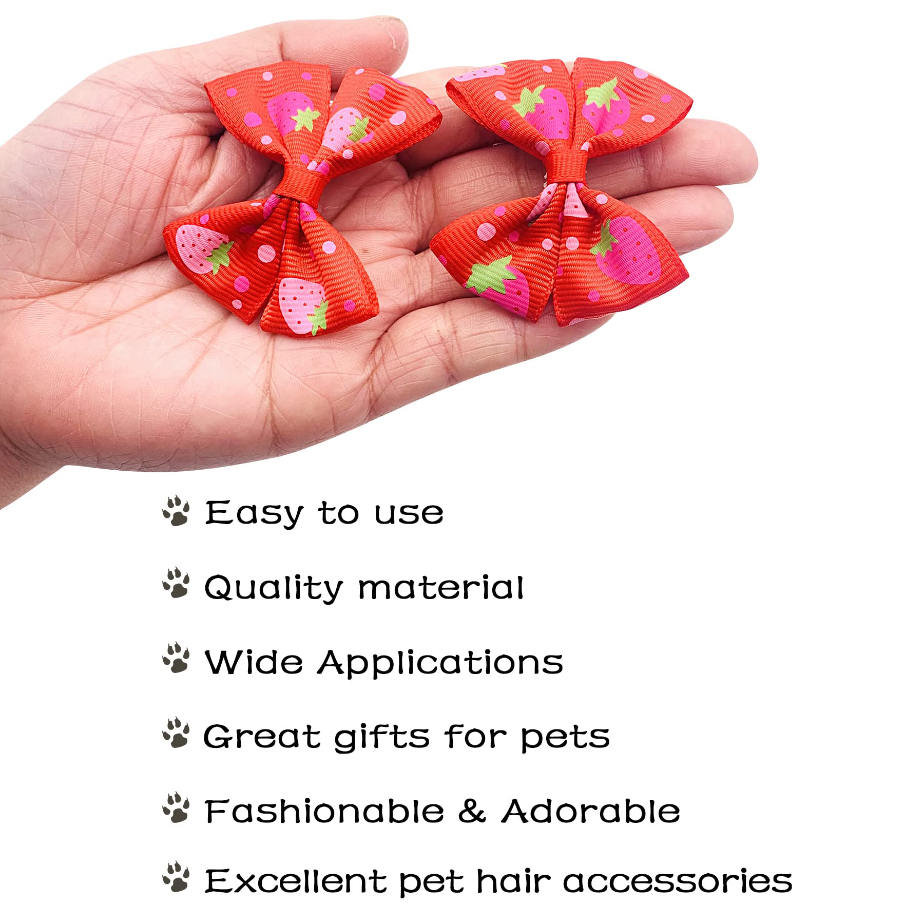 PET SHOW 20pairs Big Bowknot Dogs Hair Bow Clips with French Barrette Clip for Small Medium Large Dogs Puppies Cats Topknot Groo