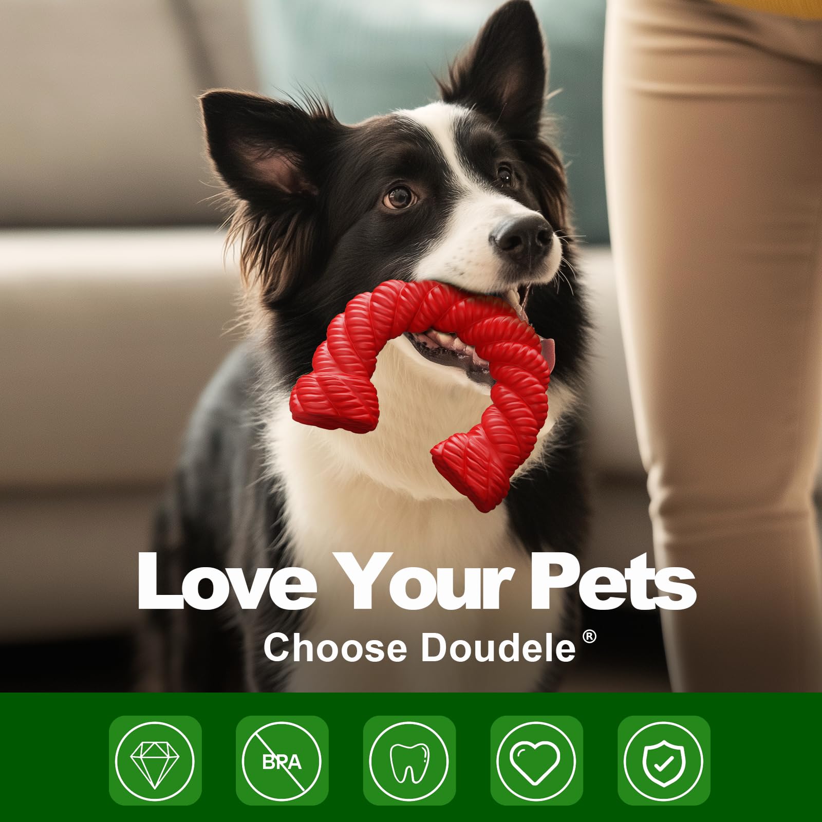 Doudele Dog Toys For Aggressive Chewers, Dog Toys For Medium Large Dogs, Toys For Traning, Indestructible Dog Toy With Beef Flav