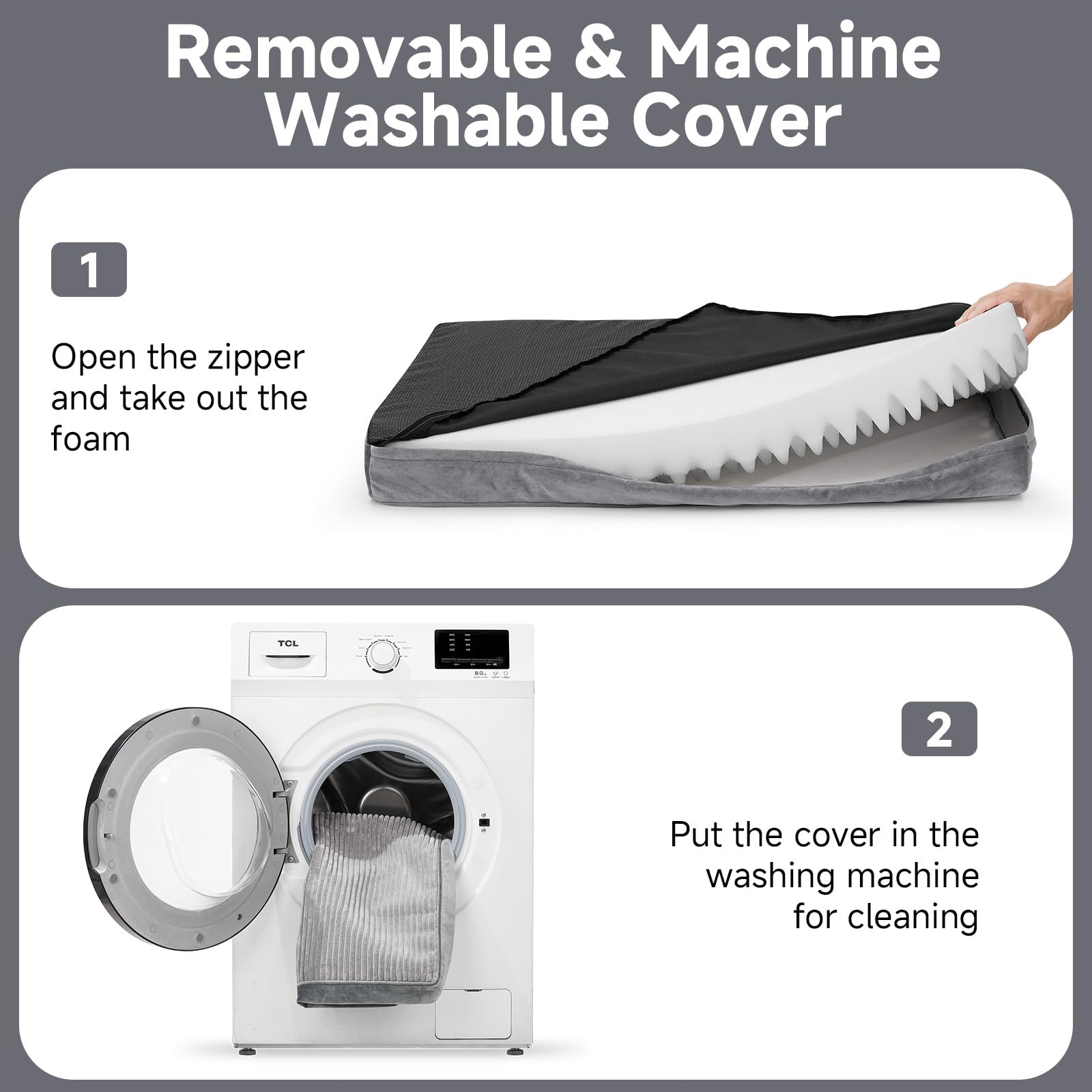 Ohgeni Orthopedic Waterproof & Machine Washable Dog Bed For Extra Large Pets, Wider & Larger Size, 25D Egg Crate Foam, Non-Slip