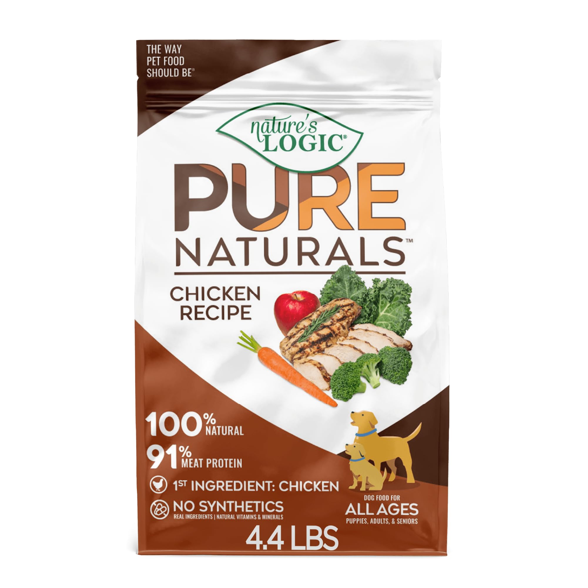 Natures Logic Pure Naturals 100% Natural Chicken Recipe Synthetic-Free Dry Dog Food, 4.4 lbs