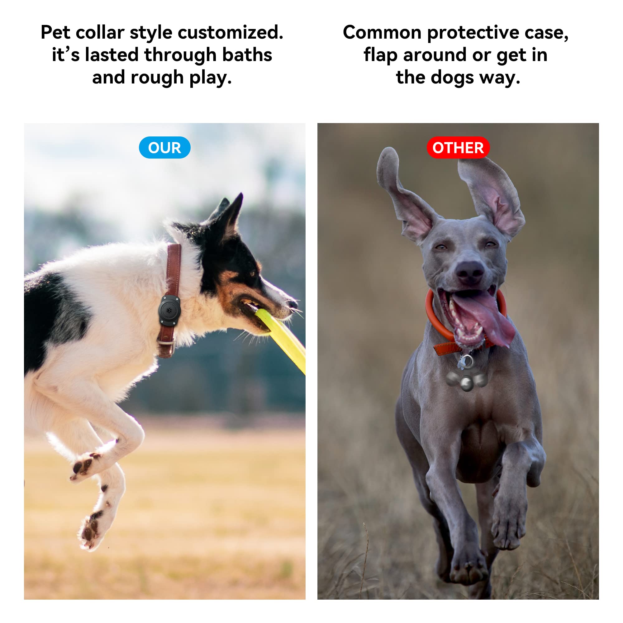 Ipx8 Waterproof Airtag Dog Collar Holder, Ultra-Durable Dog & Cat Collars Mount For Airtag, Fits All Width Collars (2 Pack)