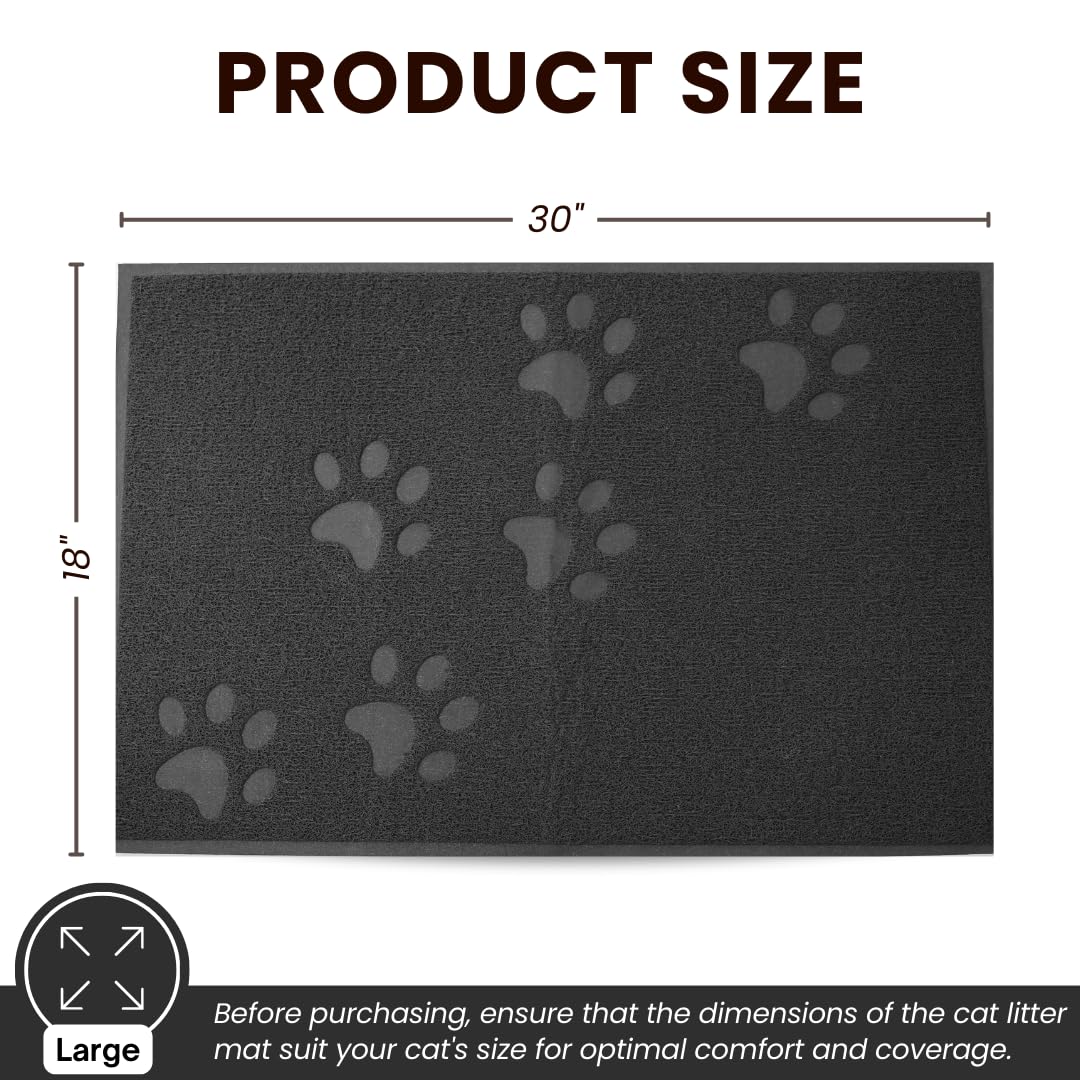 Andalus Large Cat Litter Mat, Pack Of 2 - Waterproof, Non-Slip & Easy To Clean Cat Litter Box Mat For Extra Efficient Pet Litter