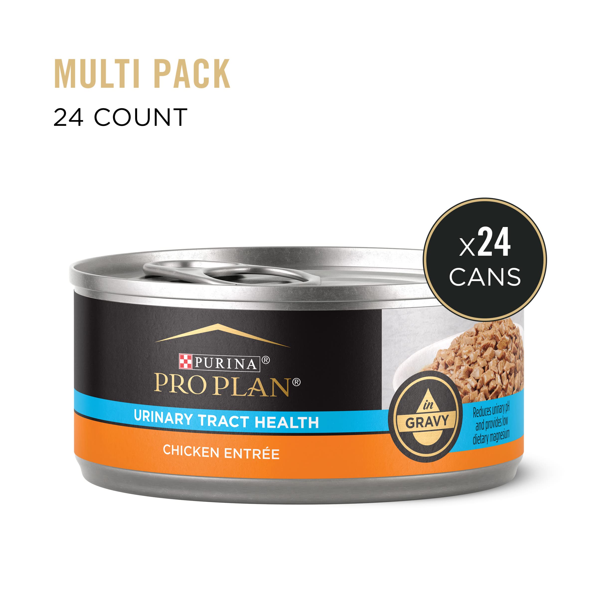 Purina Pro Plan Urinary Tract Health Chicken Entree in Gravy Cat Food - (Pack of 24) 5.5 oz. Cans