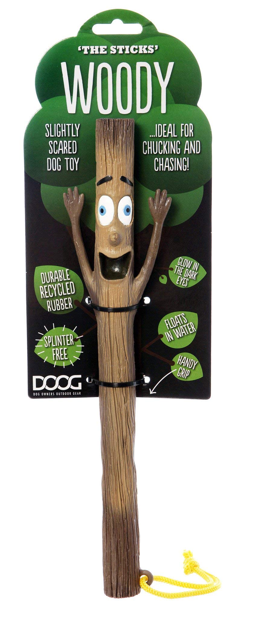 Doog - The Sticks Woody Fetch Toys Safer Than Real Sticks, Splinter Free, Glow-In-The-Dark Eyes, Floats, Easy To Clean