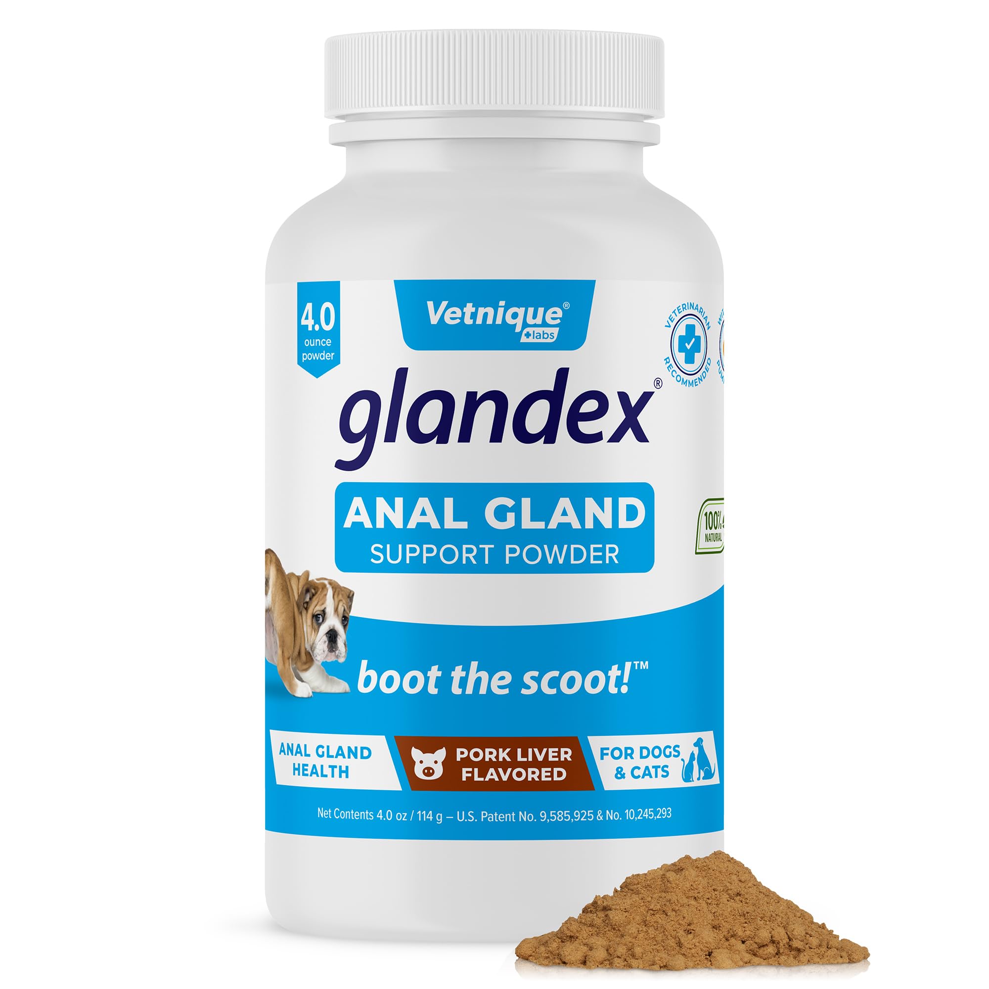 Glandex Dog Fiber Supplement Powder for Anal Glands with Pumpkin, Digestive Enzymes & Dog Probiotics for Digestive Health - Vet 