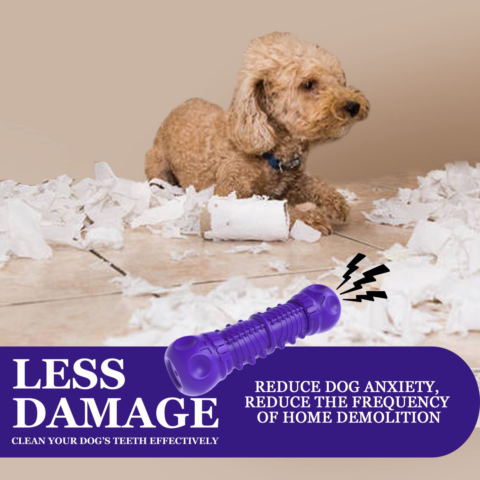 Zikaton Dog Squeaky Toys For Aggressive Chewers, Durable Chew Toys For Large Medium Breed Dog, Tough Durable Dogs Toys With Natu