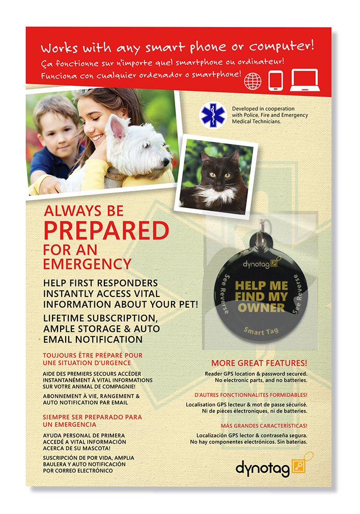 Dynotag® Web Enabled Smart Round Coated Metal Id Tag And Ring. Pet Tag, Property Tag - Multiple Uses, With Dynoiq™ & Lifetime Recovery Service.