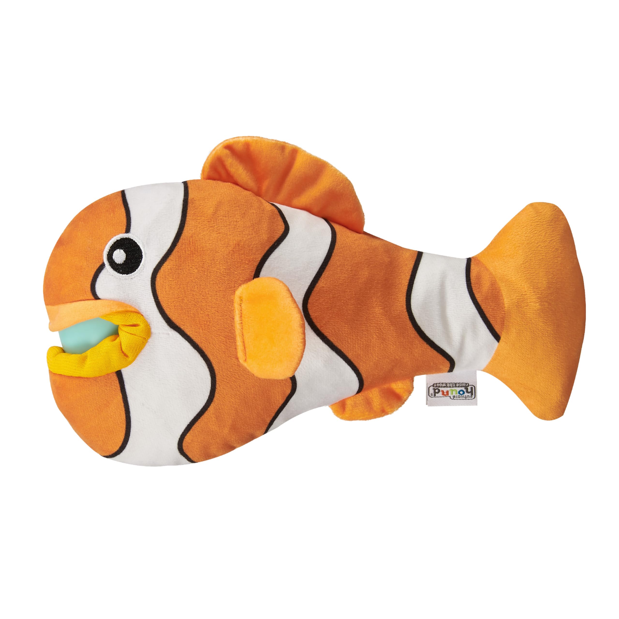 Outward Hound By Nina Ottosson Big Mouthz Interactive Plush Dog Puzzle With Treat Ball, Clownfish, Orange