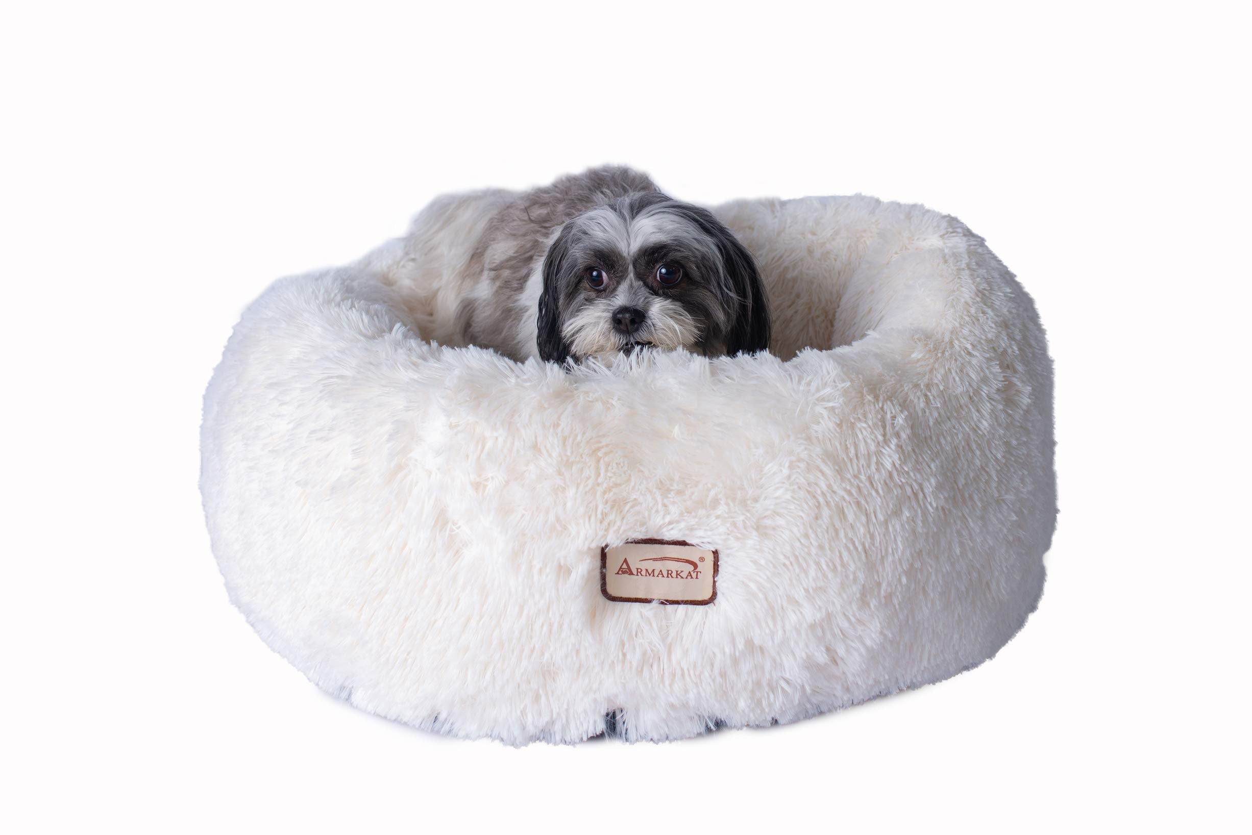 Armarkat Cuddle Bed Model C70NBS-M, Ultra Plush and Soft, White