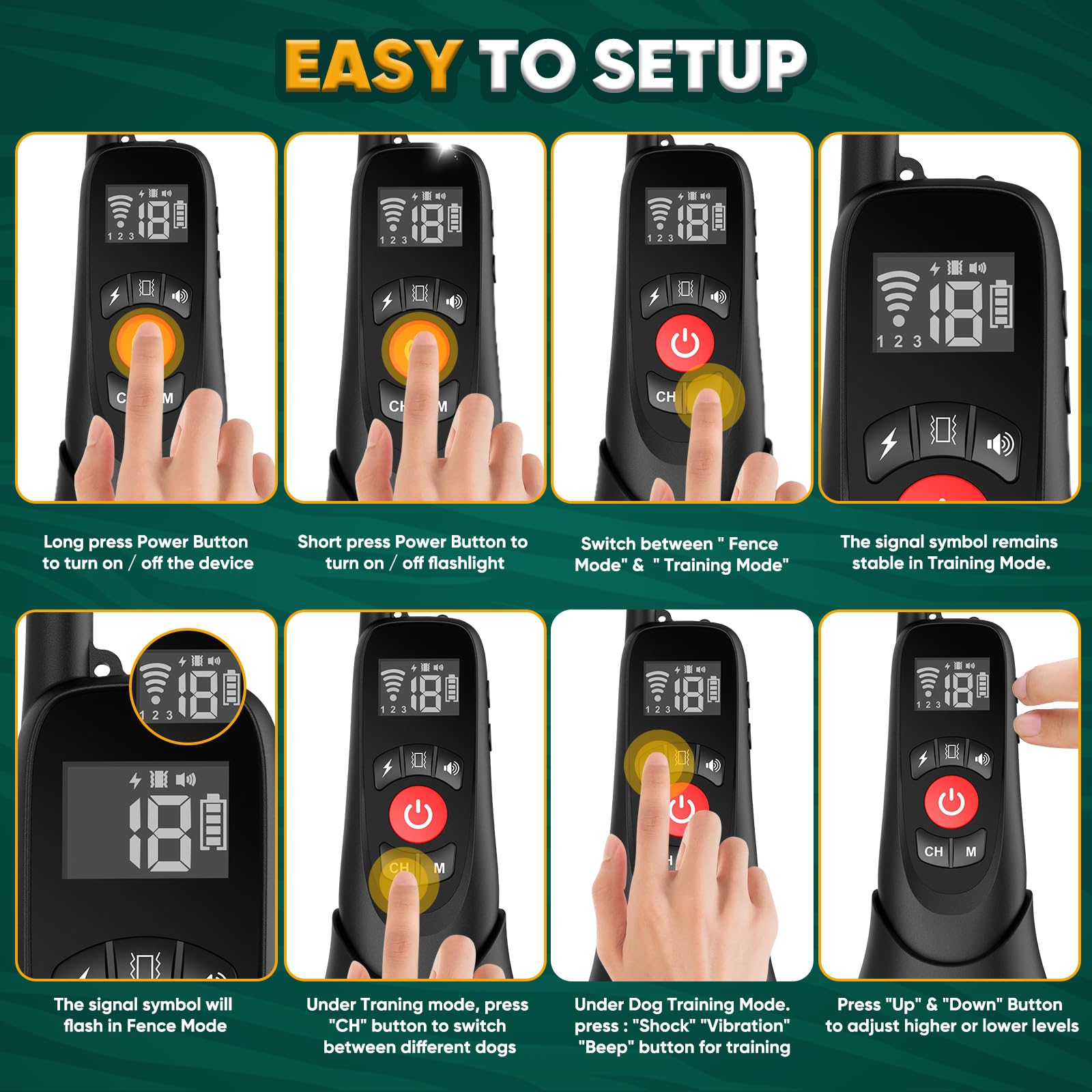 Electric Dog Fence Collar, 2025 Wireless Dog Fence & Remote Training Collar, Magnetic Charging Base, Portable Outdoor Wireless F