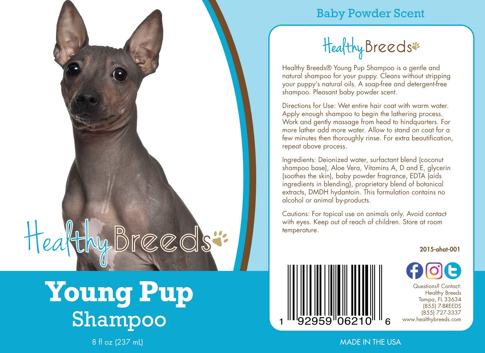 Healthy Breeds American Hairless Terrier Young Pup Shampoo 8 Oz