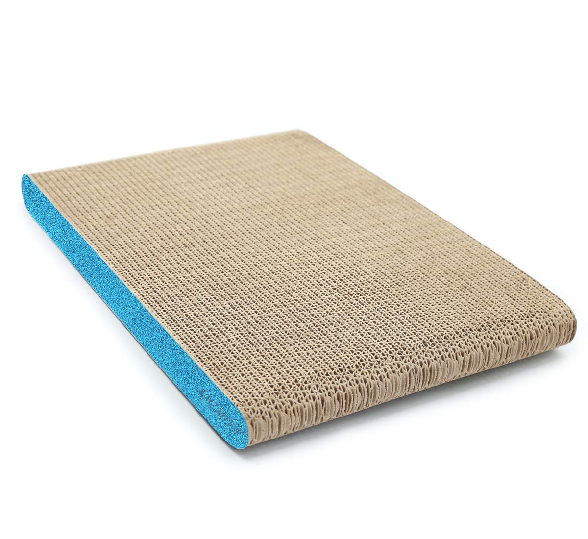 Amznova Durable Flat Cardboard Cat Scratcher, Colors Series, Wide, Glitter Blue