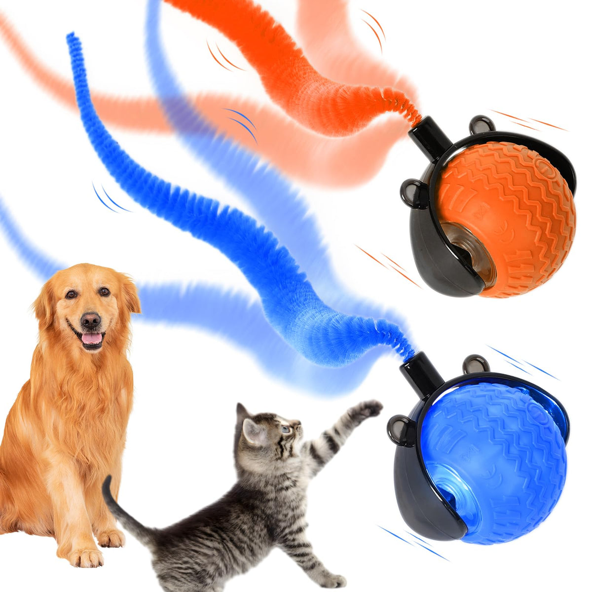 Interactive Cat Ball Toy,New Generation Interactive Cat Toy,Cat Ball Toys With Cord Imitation Mouse,Automatic Fast Move On Carpe