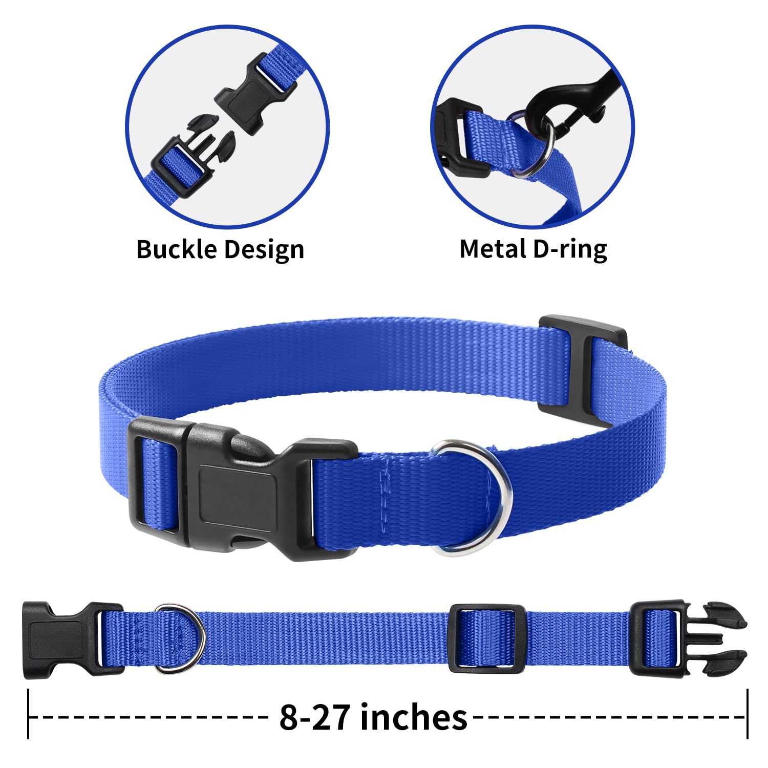 Petjoy Shock Collar Replacement Collar Strap, Bark Collar Replacement Strap 3-Packs, 3/4 Inch Dog Collar With Quick Release Buck