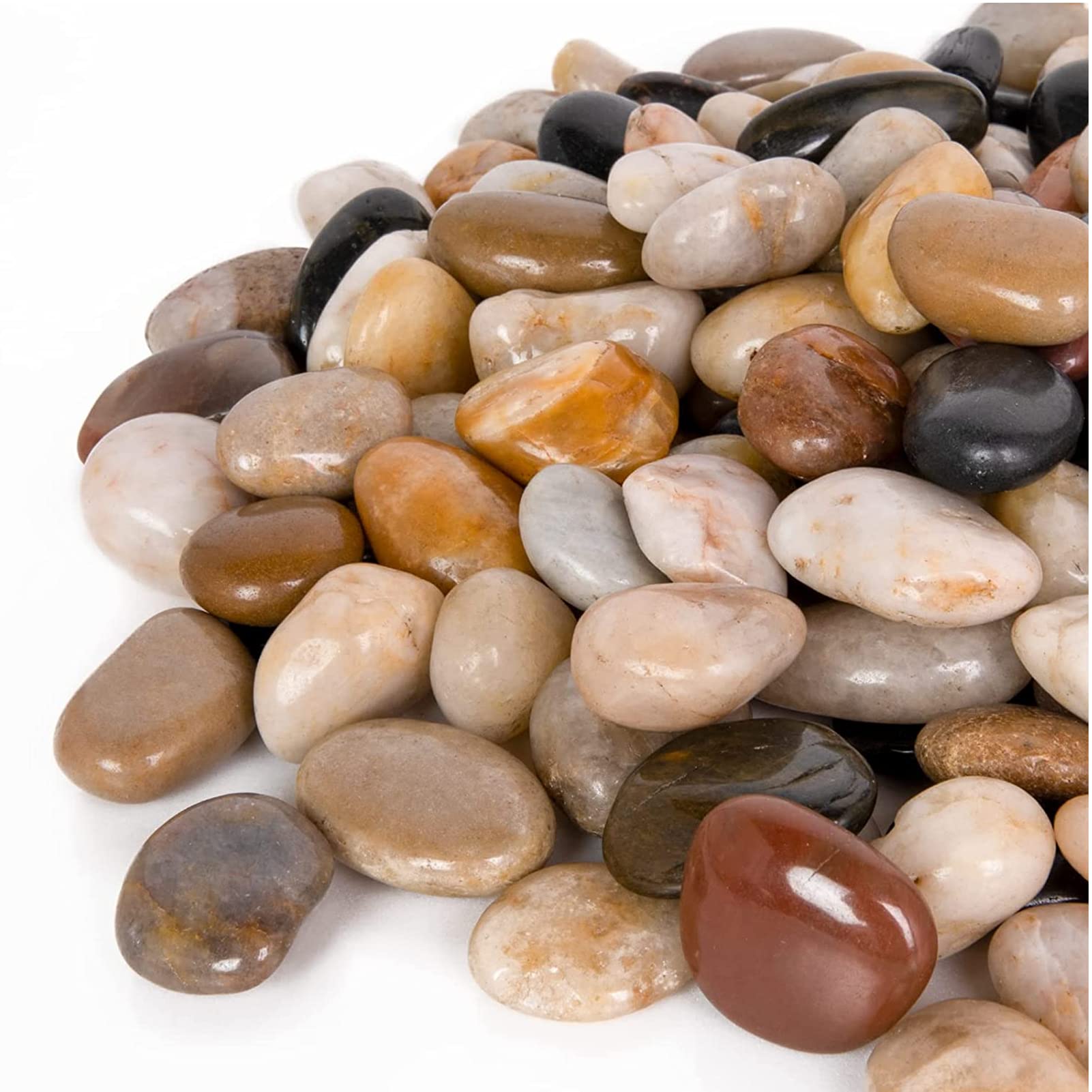 Gaspro 2.5Lb Decorative Rocks For Planters, Pots Indoor, Landscaping In Garden, Vases, Aquarium, Polished River Stones, 1-1 3/4 