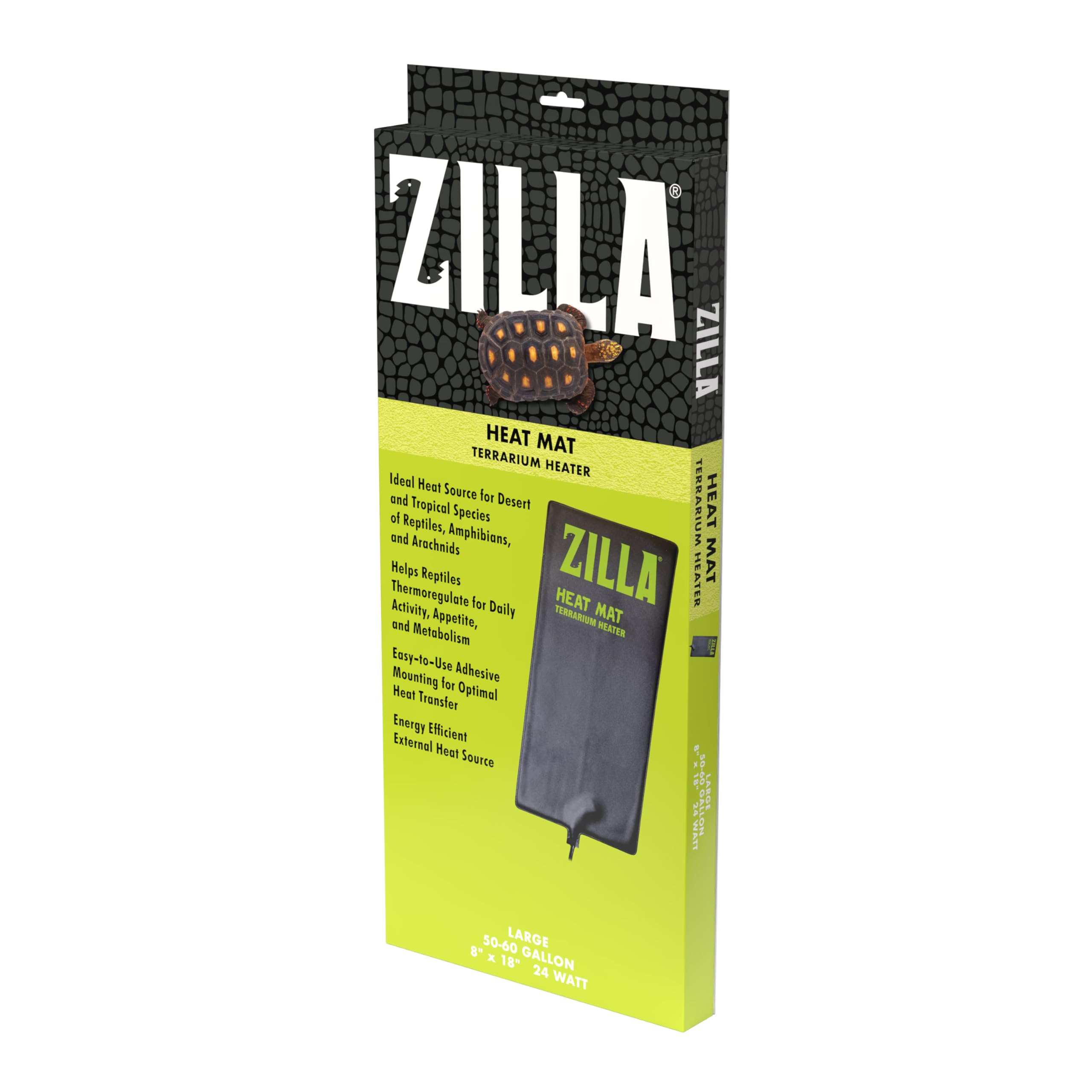 Zilla Terrarium Heat Mats Black Large, 50-60 Gallon, 24 Watt