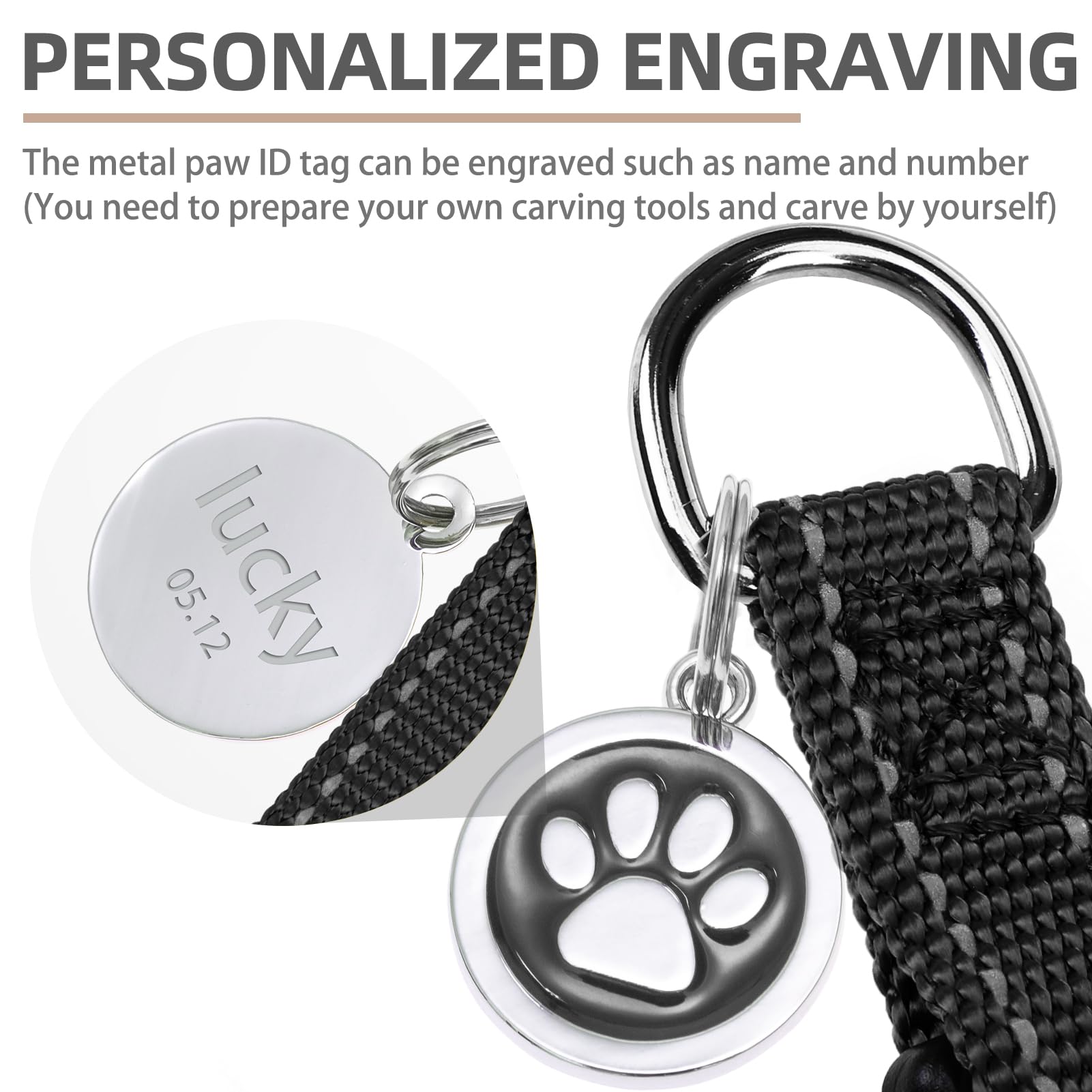 Pupteck No Pull Dog Harness Soft Adjustable Basic Nylon Step In Puppy Vest Outdoor Walking With Id Tag, Reflecive Black, S