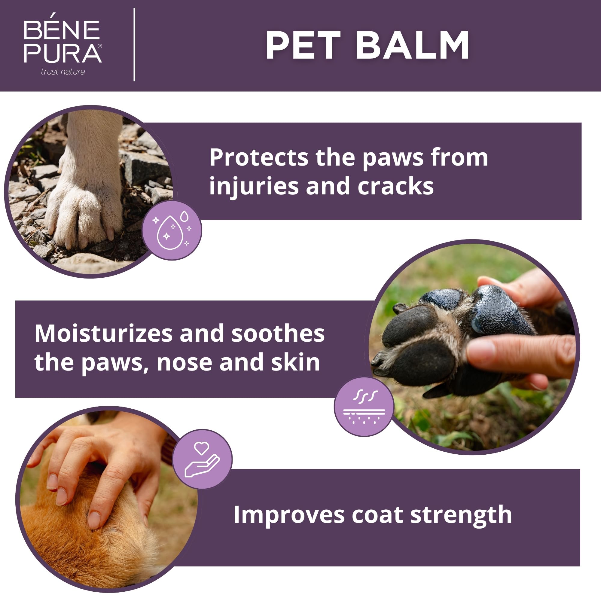 Benepura Dog Paw Balm 1.35 Fl. Oz - Natural Paw Balm For Dogs, Lick Safe And Unscented - Dog Balm For Paws And Nose, Cat Paw Bal