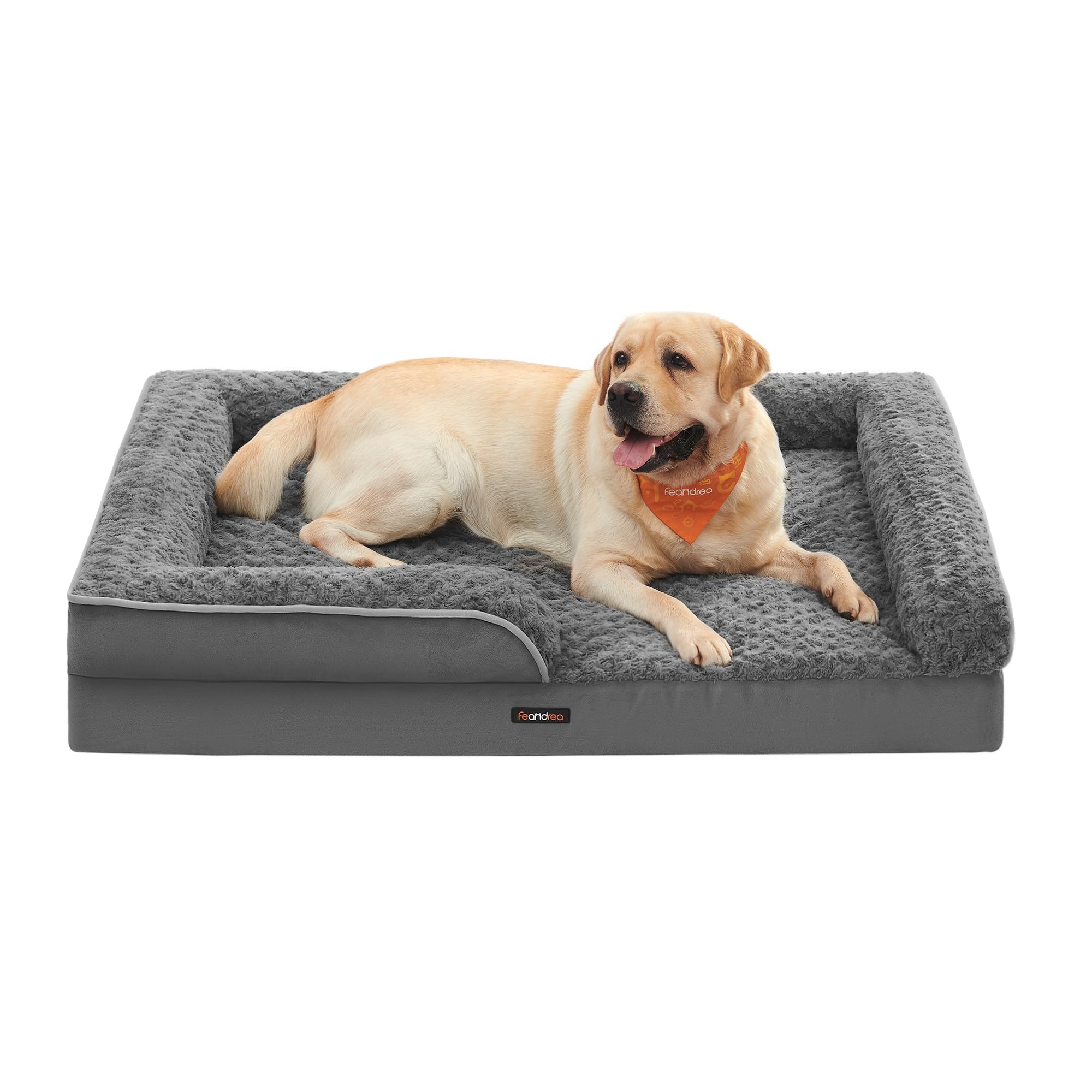Feandrea Orthopaedic Dog Bed For Large Dogs, Waterproof Dog Sofa Bed With Removable Washable Cover, 42 X 32 X 7 Inches, Slate Gr