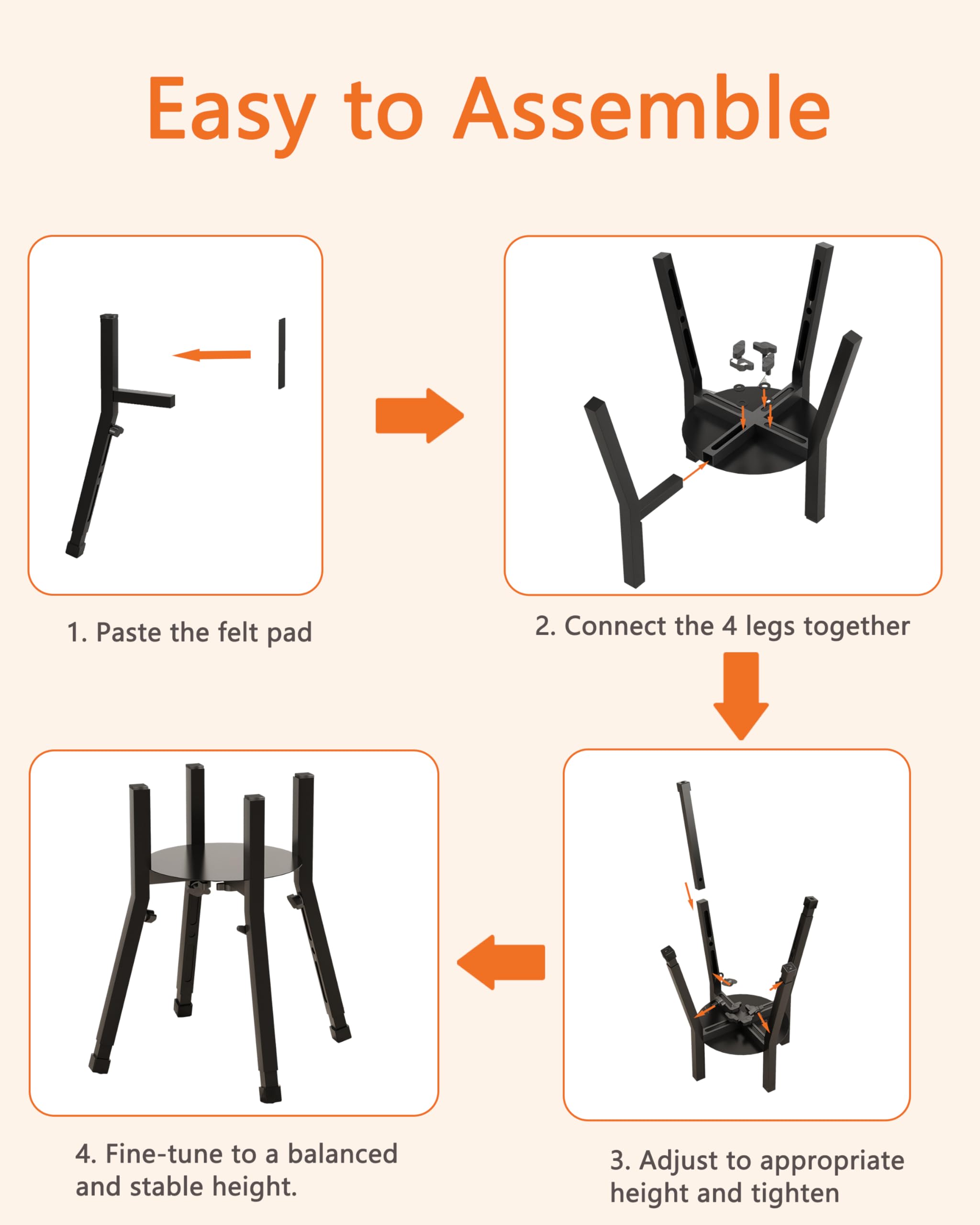 Piskyet Raised Dog Bowl Stand for Large Dogs Adjustable Elevated Dog Bowl Fits 6-10'' Bowls, Height Adjustable to 7.5-15'' Tall,