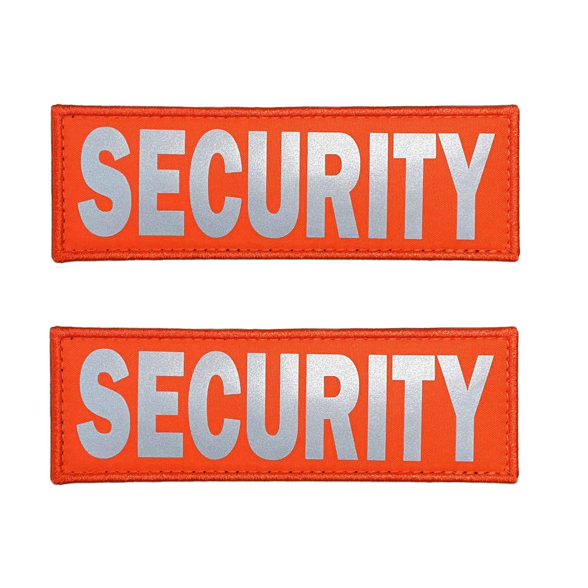 Jujupups Orange Reflective Dog Patches 2 Pack Service Dog,In Training,Do Not Pet,Patches With Hook And Loop For Vests And Harnesses (Security, 4X1 Inch)