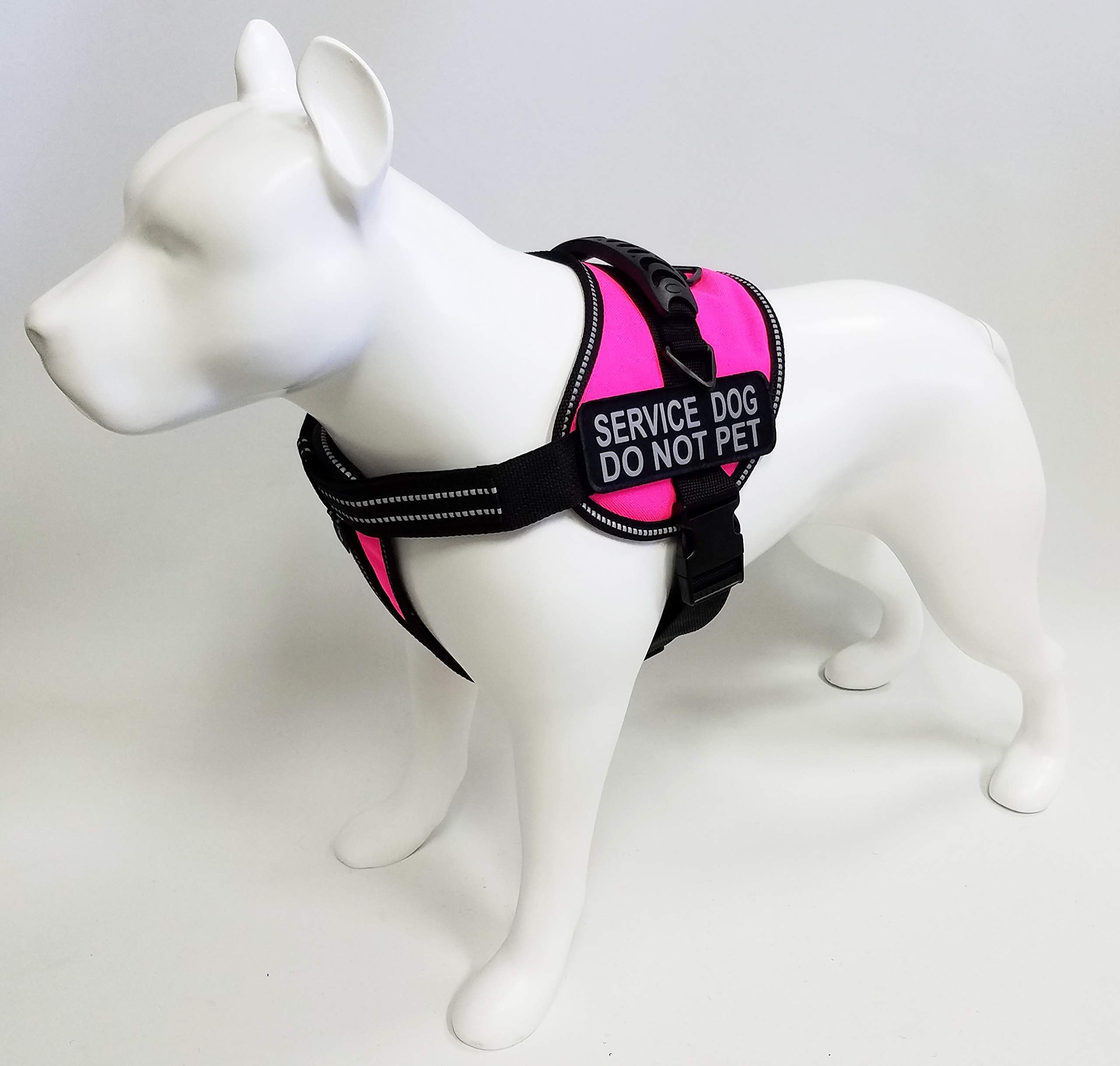 ActiveDogs Service Dog Vest Harness - Padded, Reflective, No Pull - XL (Girth 29-40) - Heavy-Duty Hot Pink for Large Dogs