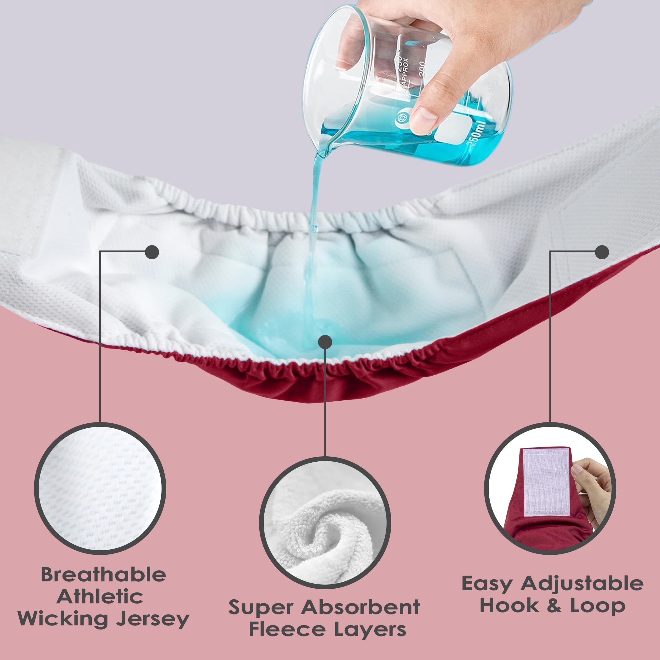 Wegreeco Washable Male Dog Belly Band (Stylish Pattern)- Pack Of 3 - Washable Male Dog Belly Wrap, Dog Diapers Male (Burgundy, Black, Jade, X-Large)