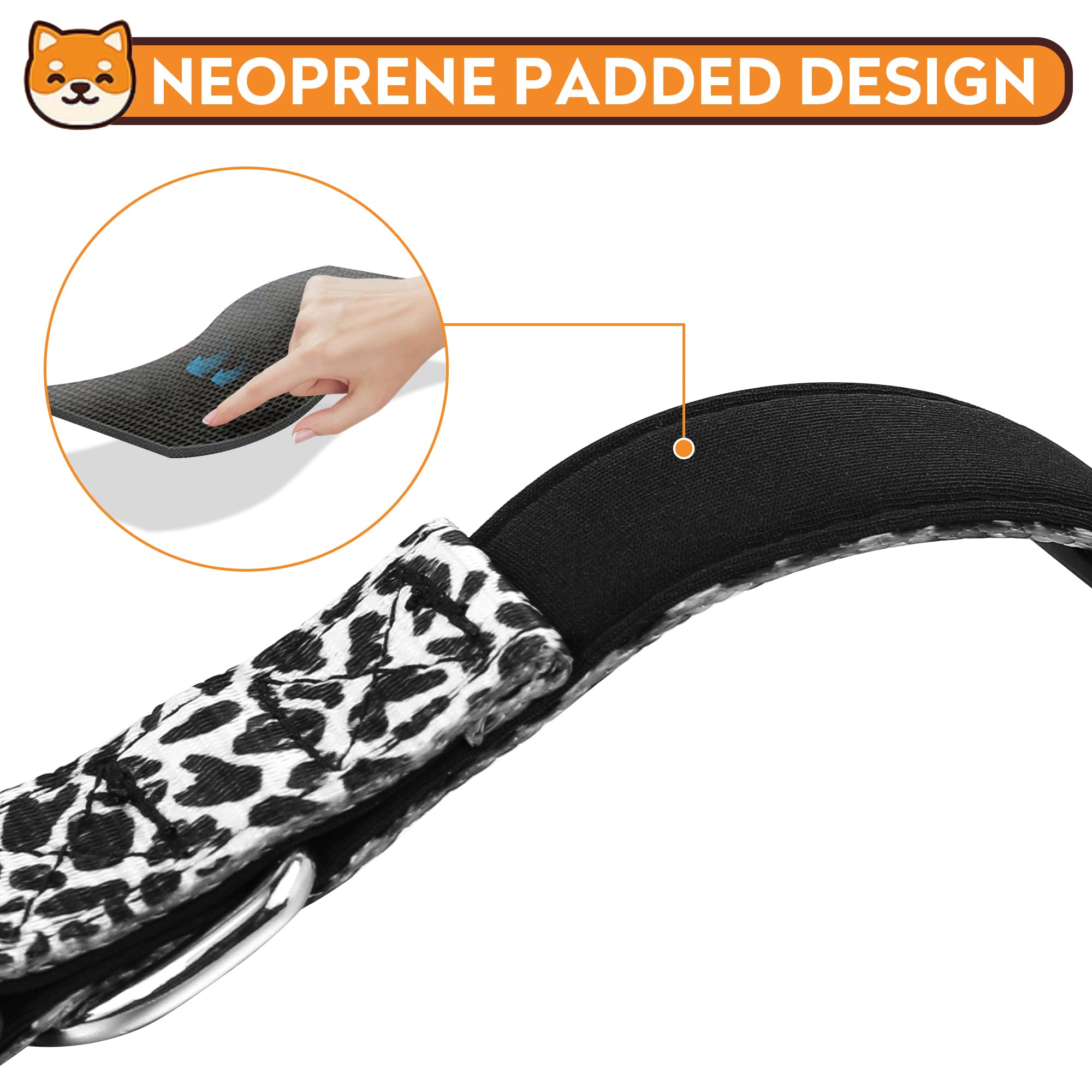 Pwod Reflective Dog Collar, Adjustable Soft Neoprene Padded Nylon Pet Collars With Buckle For Puppy And Small Dogs, Cats, Black