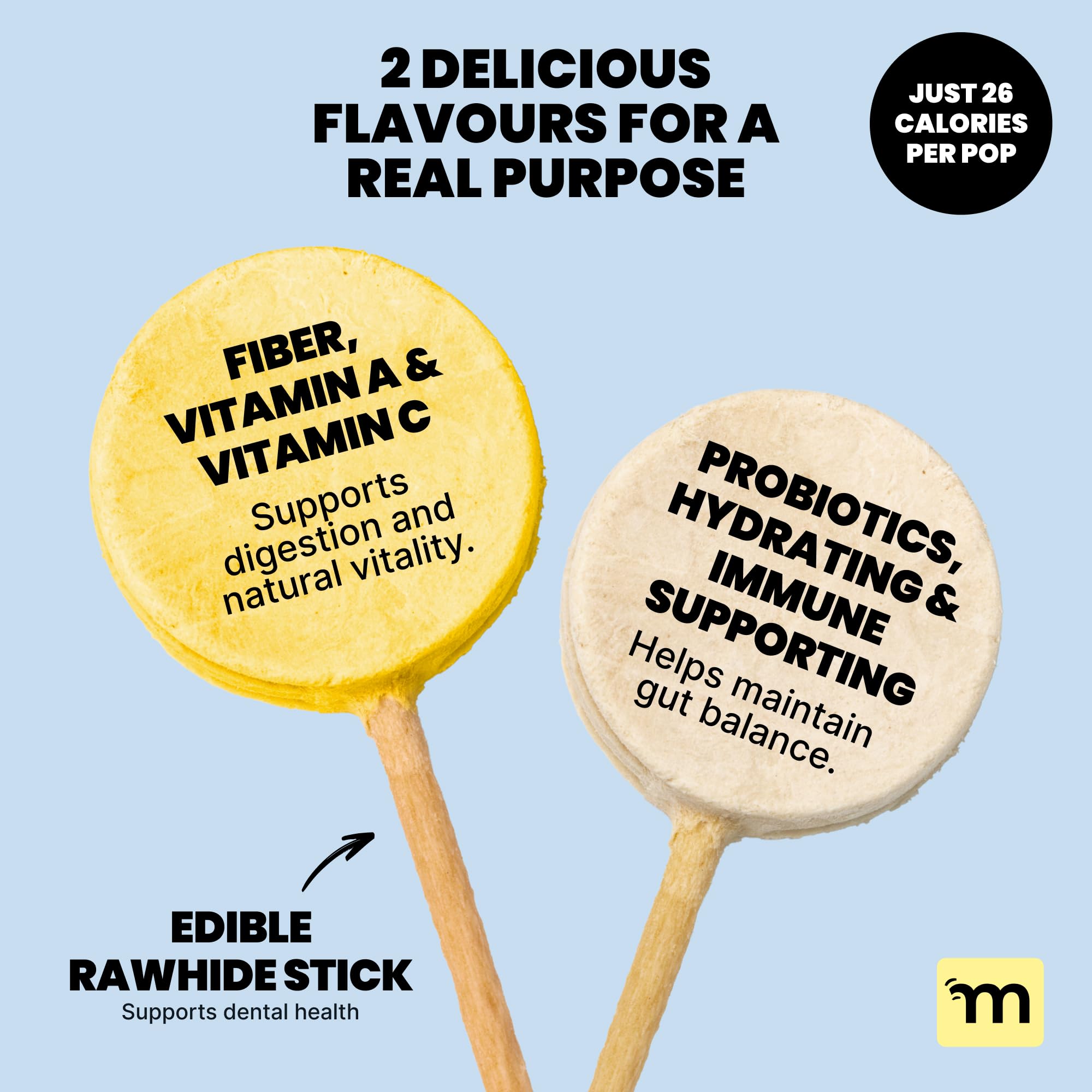 MalsiPree Lollipop Dog Birthday Treats - Freeze Dried, Low Calorie, Healthy Dog Treats - High Protein Chicken Recipe Digestion F