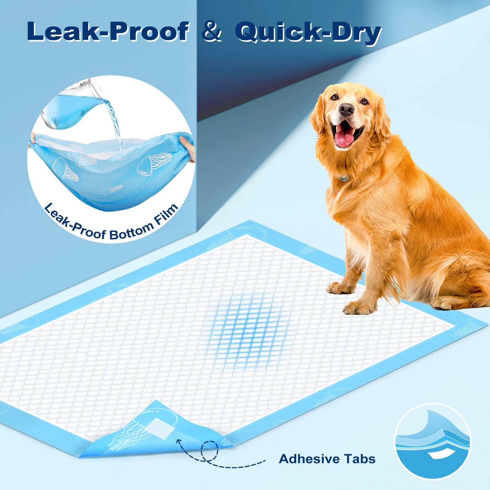 MIZOK Dog Pads Extra Large 30x36in Puppy Pads XL Super Absorbent, Potty Pads with 6-Layer Leak-Proof and Quick-Dry Surface, Wee